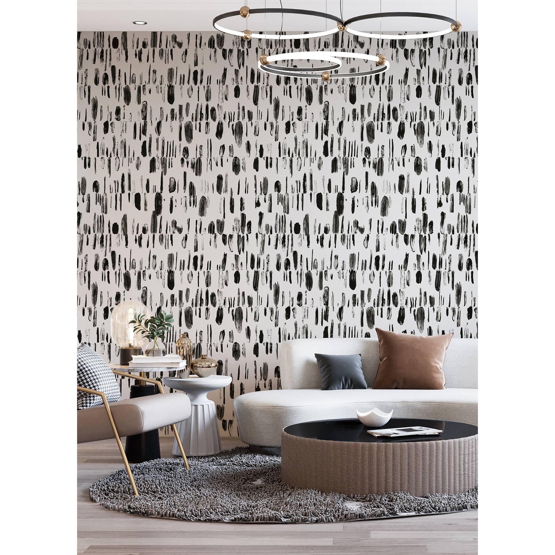 Katie Hunt Black Bold Brush Strokes Wall Mural