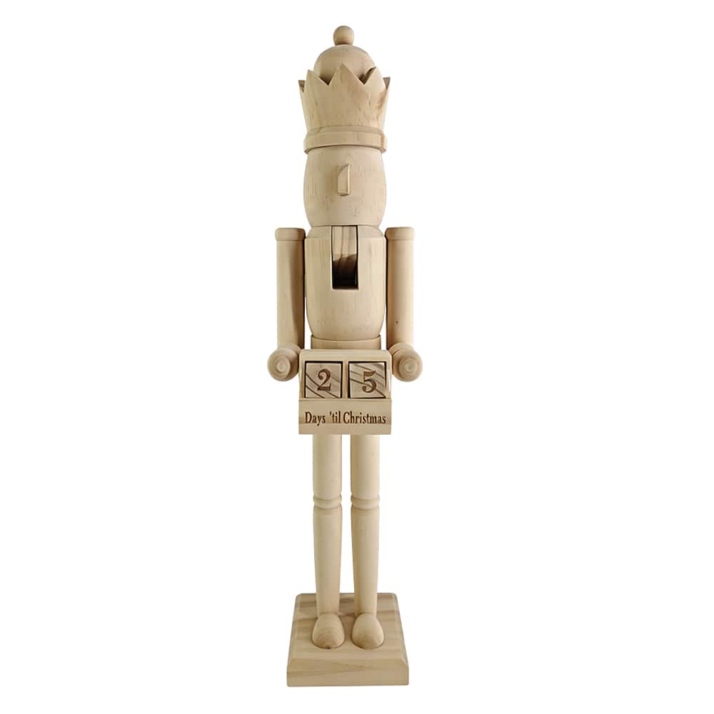 24" King DIY Pinewood Nutcracker with Countdown by Make Market®