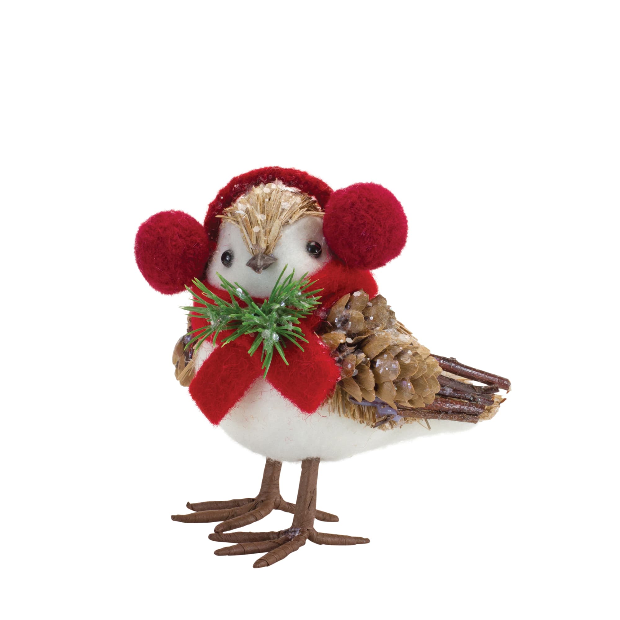 Winter Bird Shelf Sitter with Natural Accents