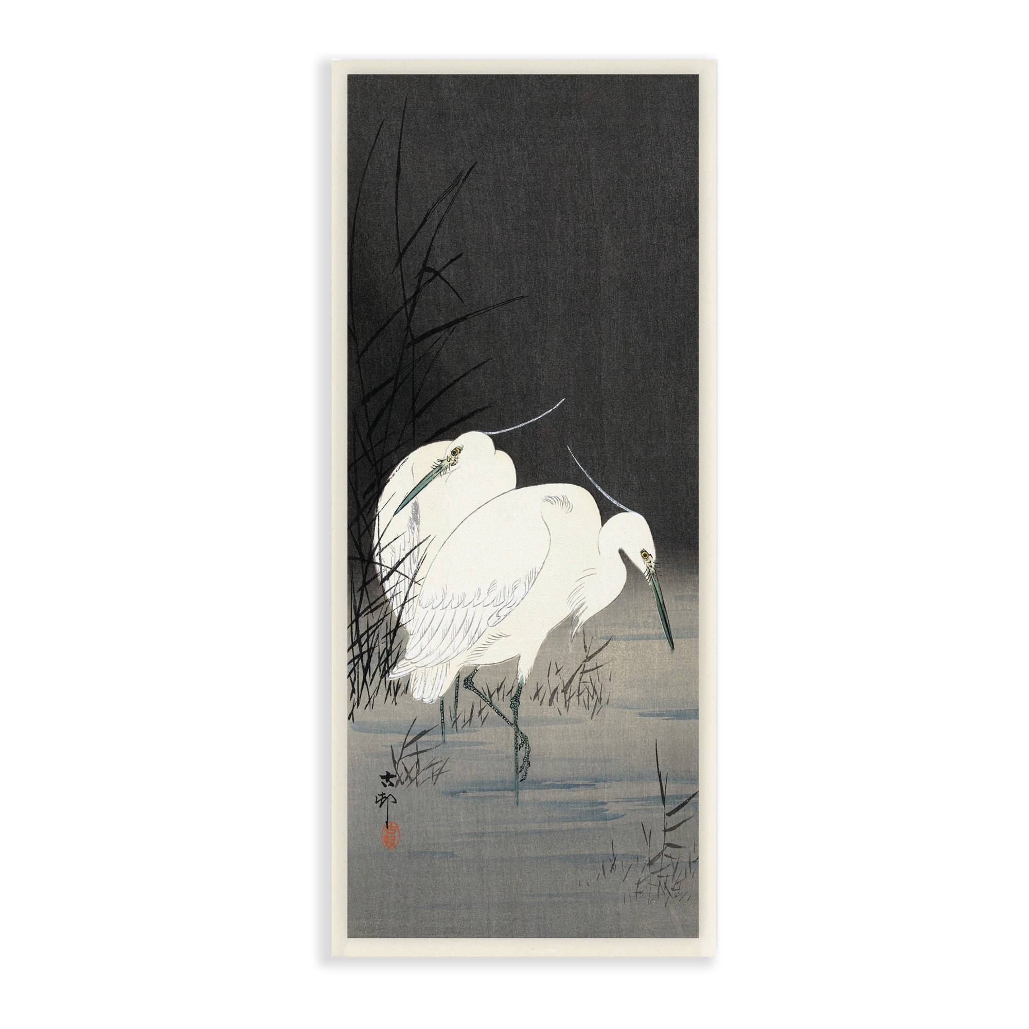 Stupell Industries Traditional Crane by Lake Japanese Inspired Bird,7" x 17"