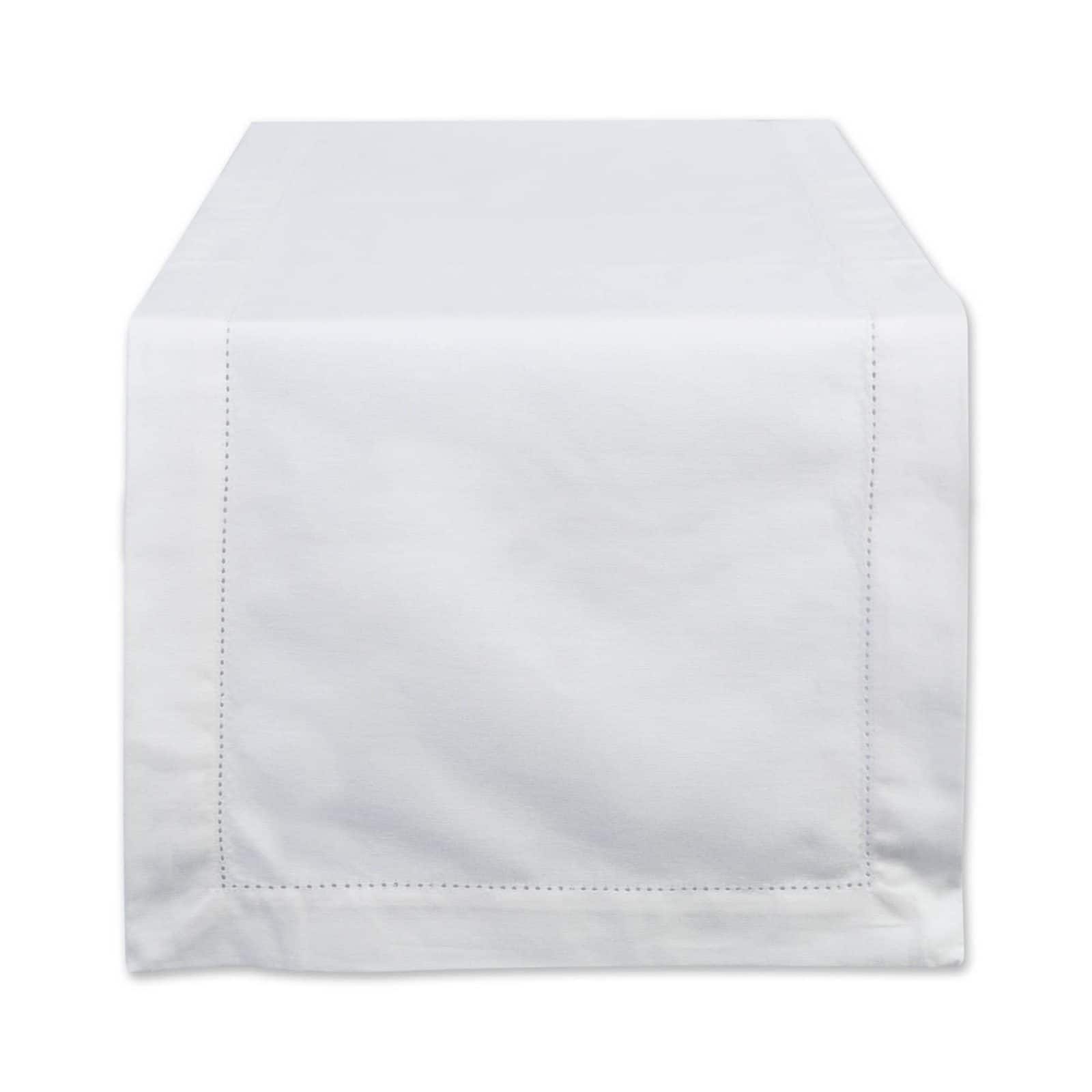 DII® 72" Off White Hemstitch Table Runner