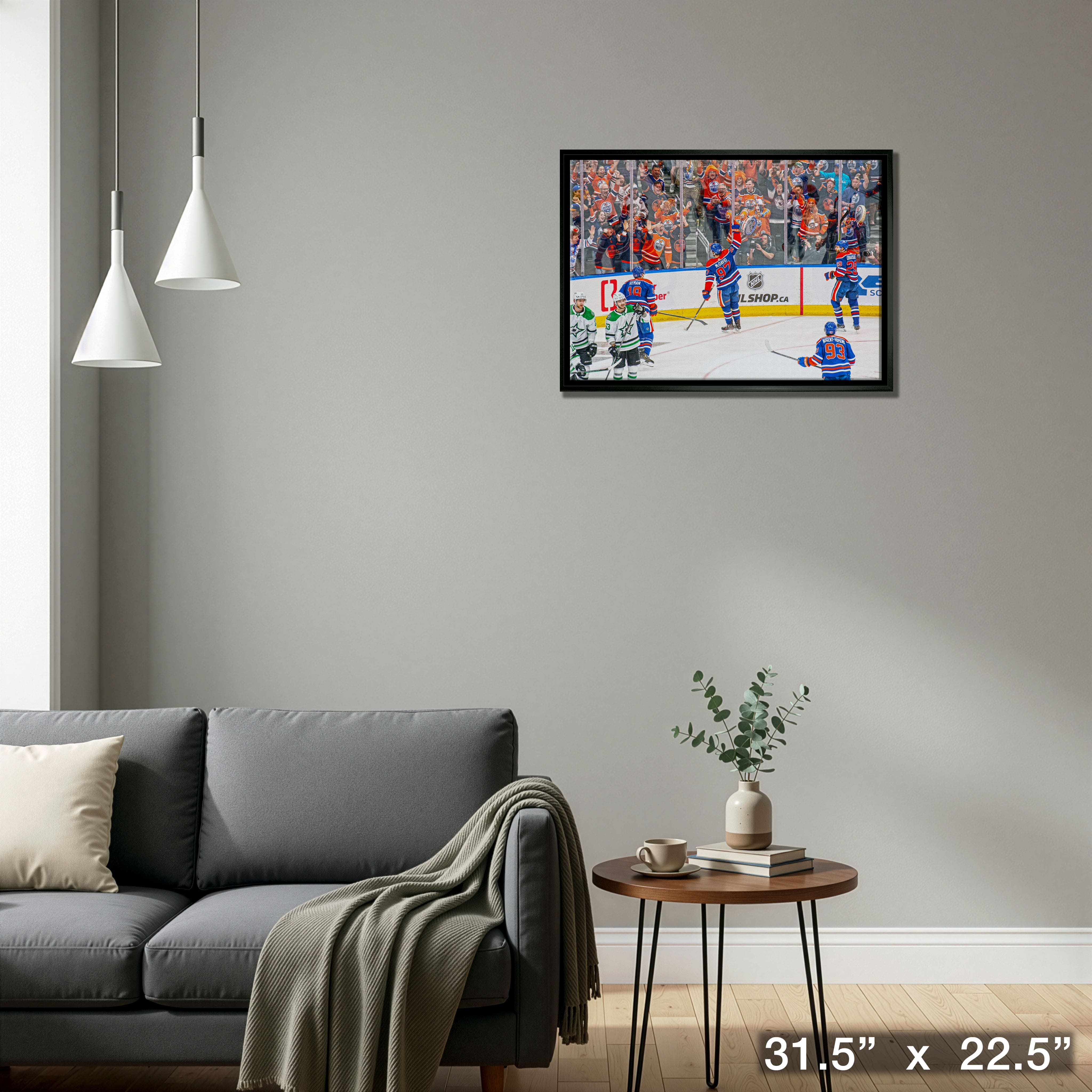 Edmonton Oilers 20" x 29" Framed Canvas Conference Final Celebration 31.5" x 22.5"