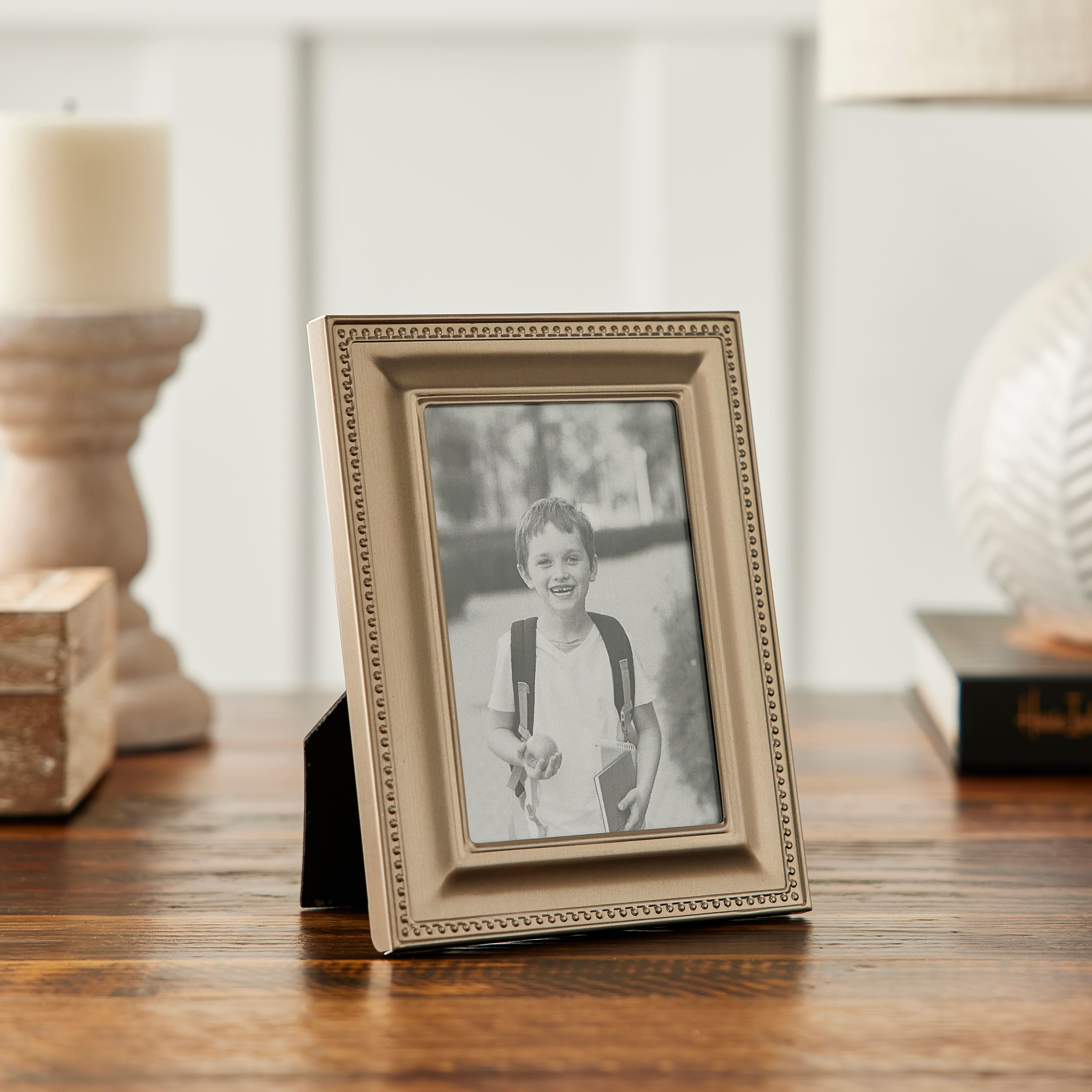 Simply Essentials™ Brushed Silver Beaded Frame by Studio Décor