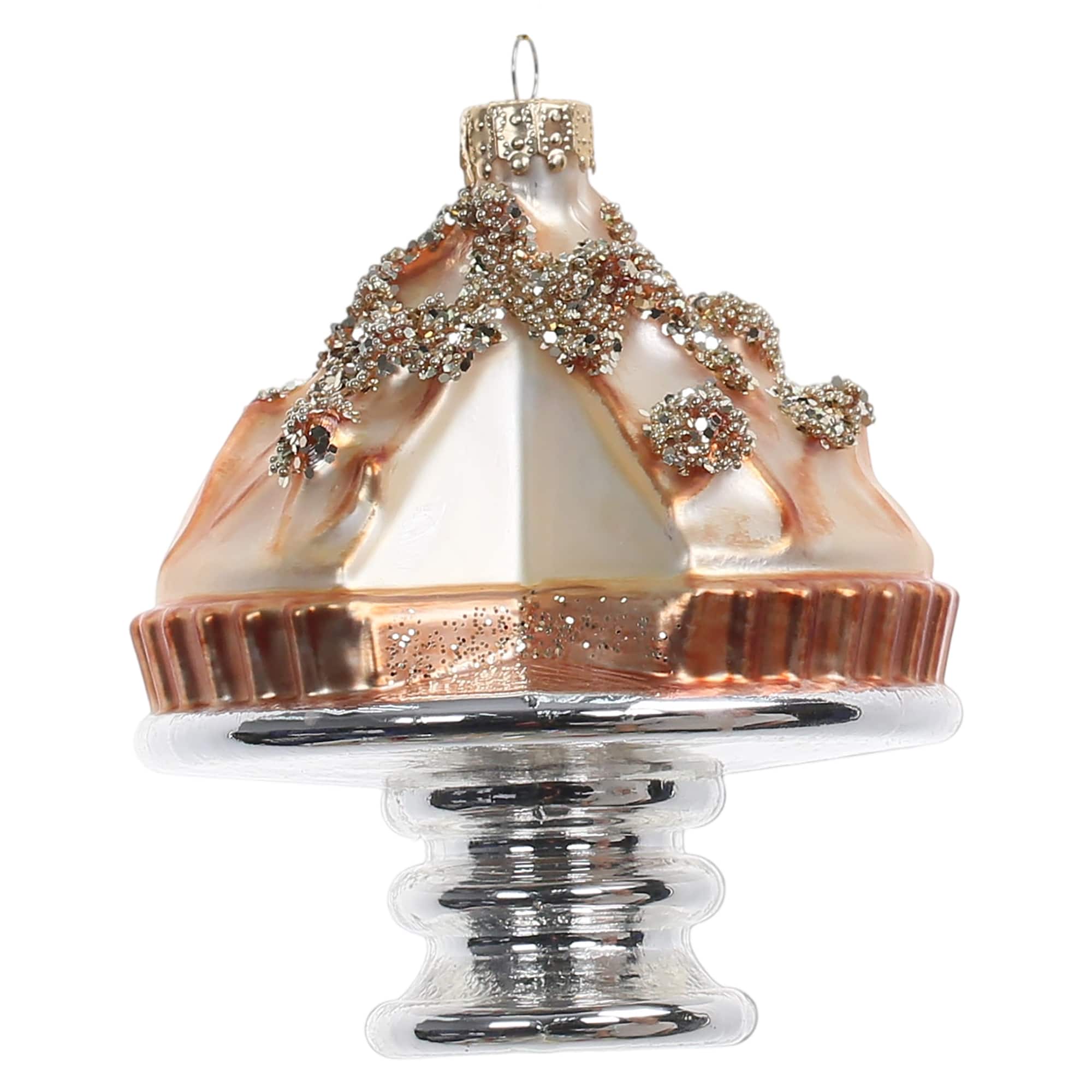 3.5" Cake Hand Painted Glass Ornament by Ashland®