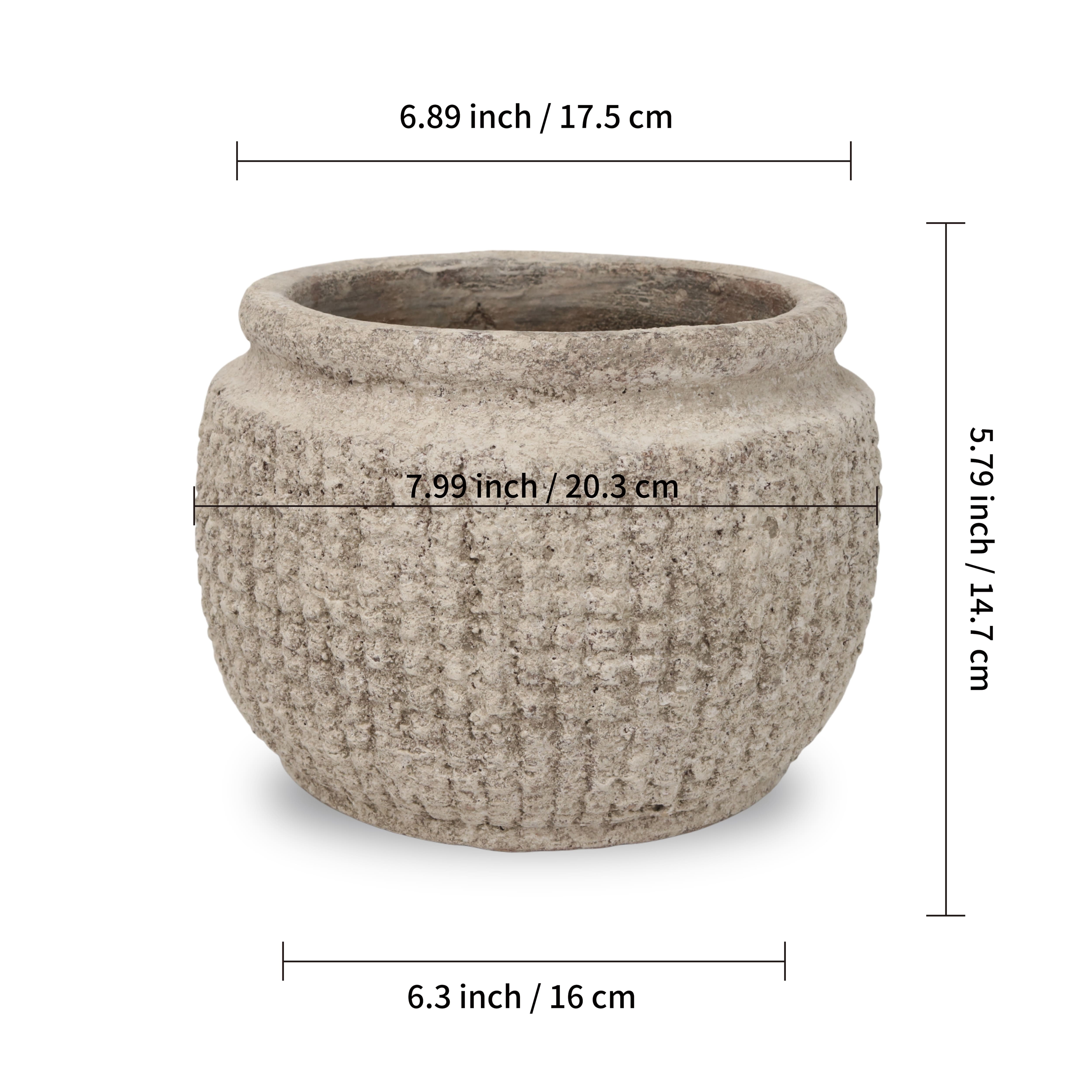 5.5" Gray Textured Ceramic Pot by Ashland®