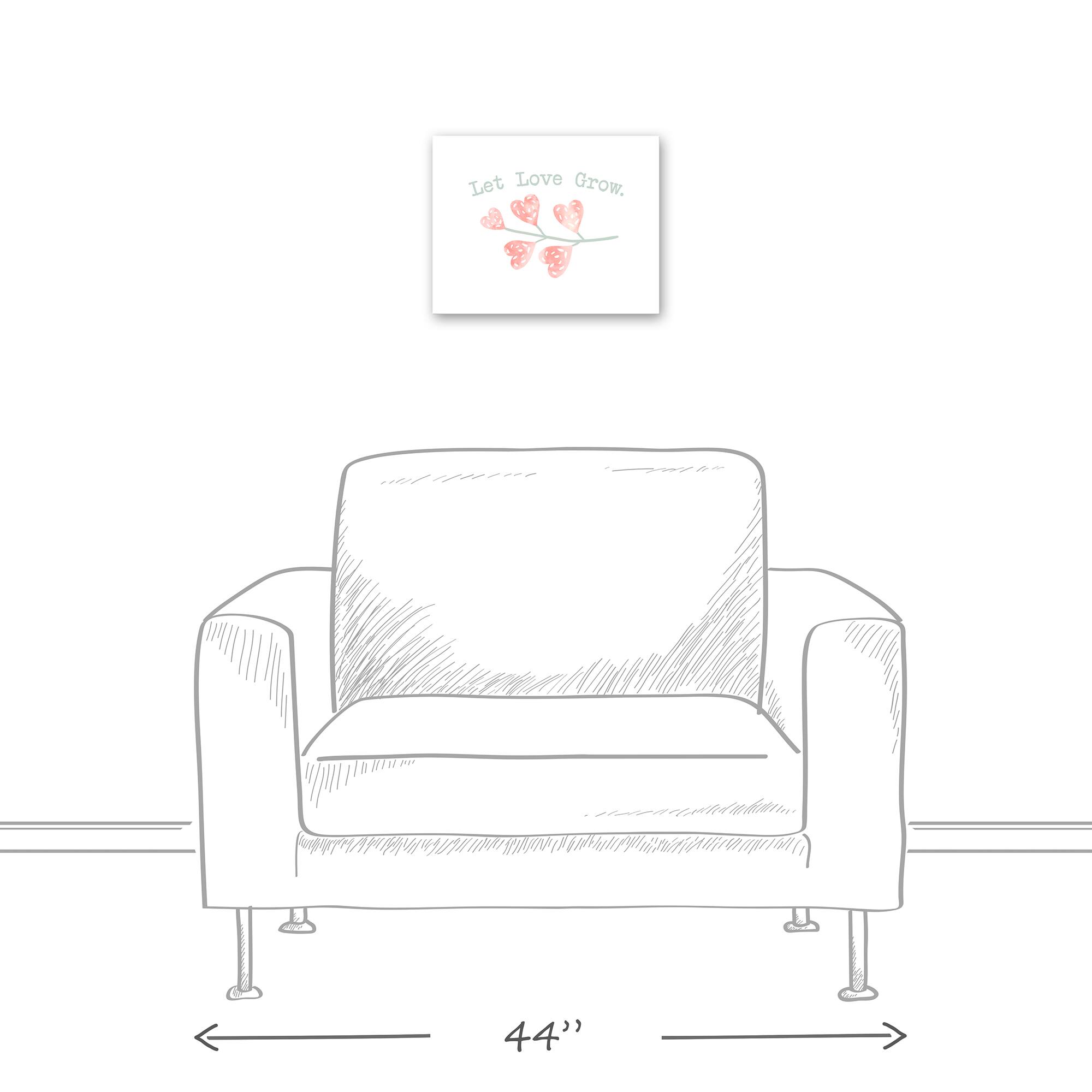 Let Love Grow Heart Branch 11" x 14" Canvas Wall Art