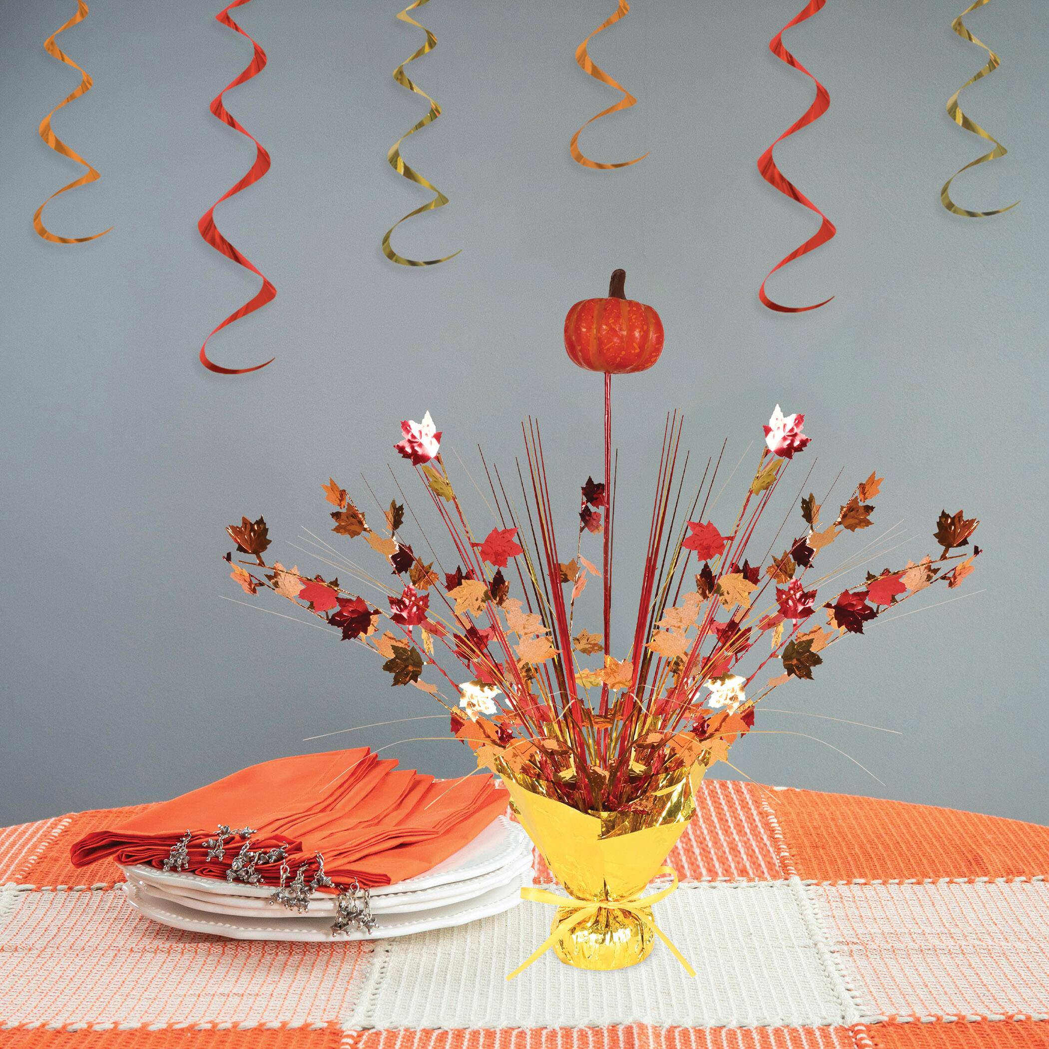 Beistle 16.75" Fall Gleam 'N Centerpieces Spray Set