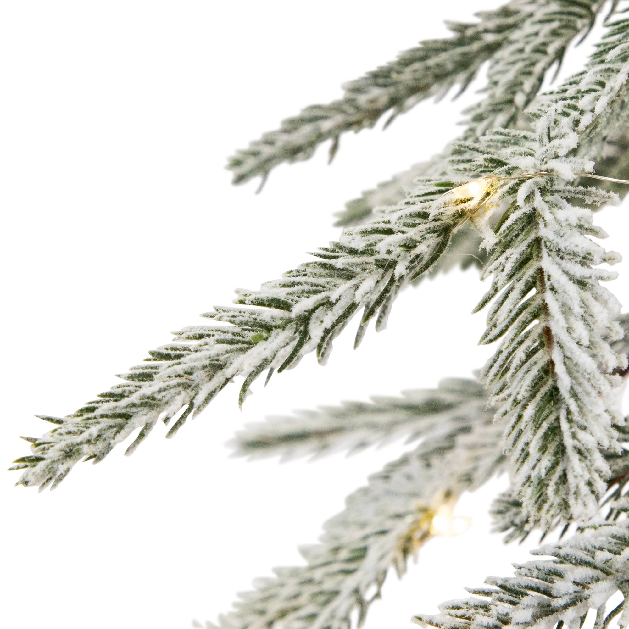 4ft. Pre-Lit Alpine Flocked Artificial Christmas Tree, Clear LED Lights