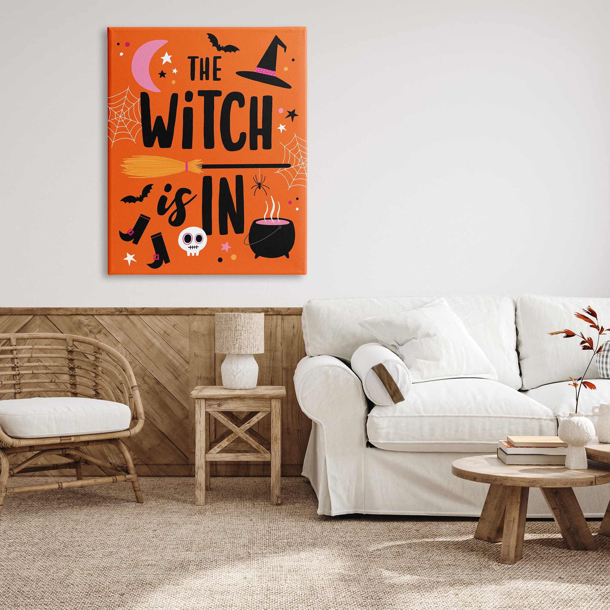 Stupell Industries Witch Is In Bold Cauldron Phrase Canvas Wall Art