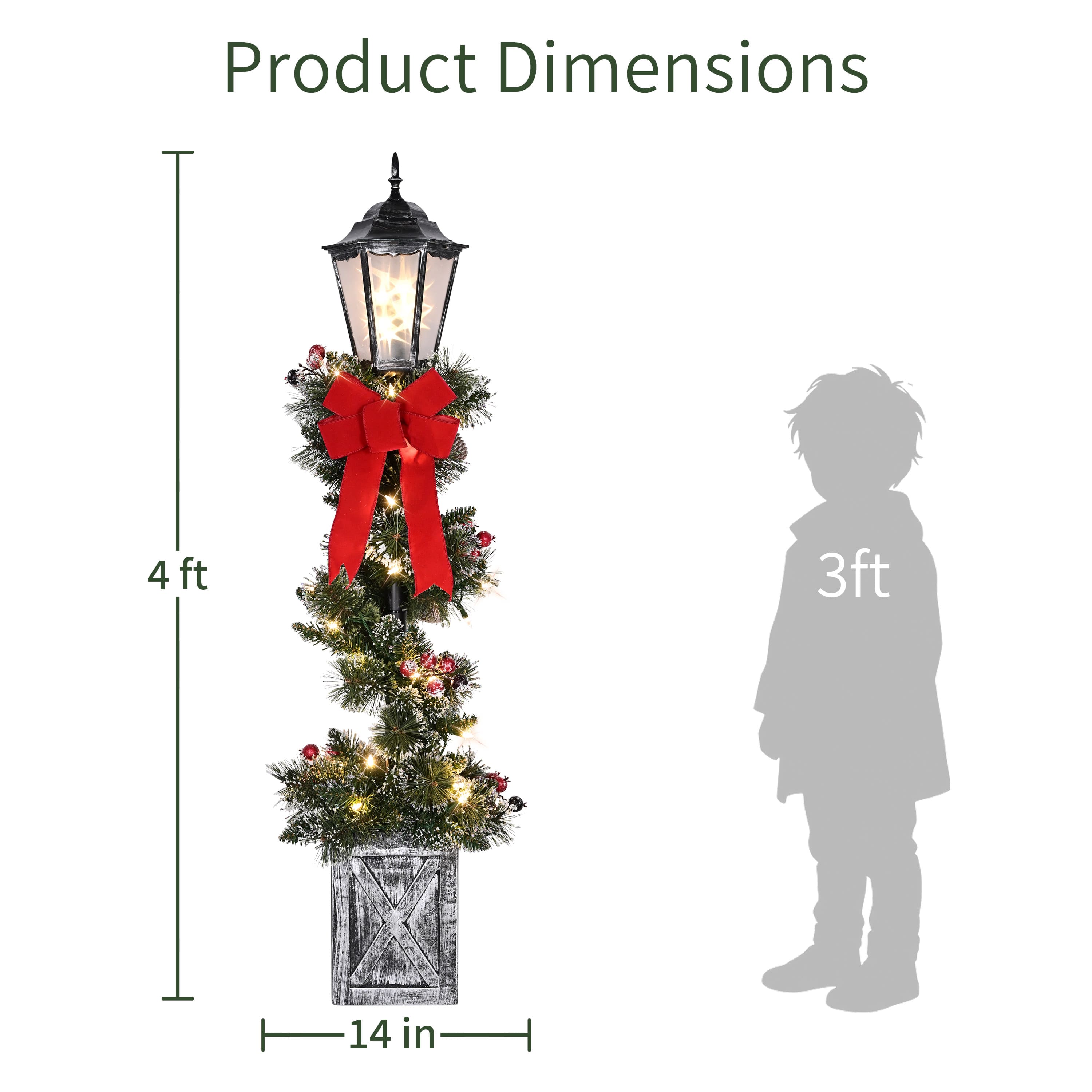 Puleo International 4ft. Pre-Lit Frosted Spiral Artificial Christmas Lamp Post with Decorative Pot Base, 2ct.