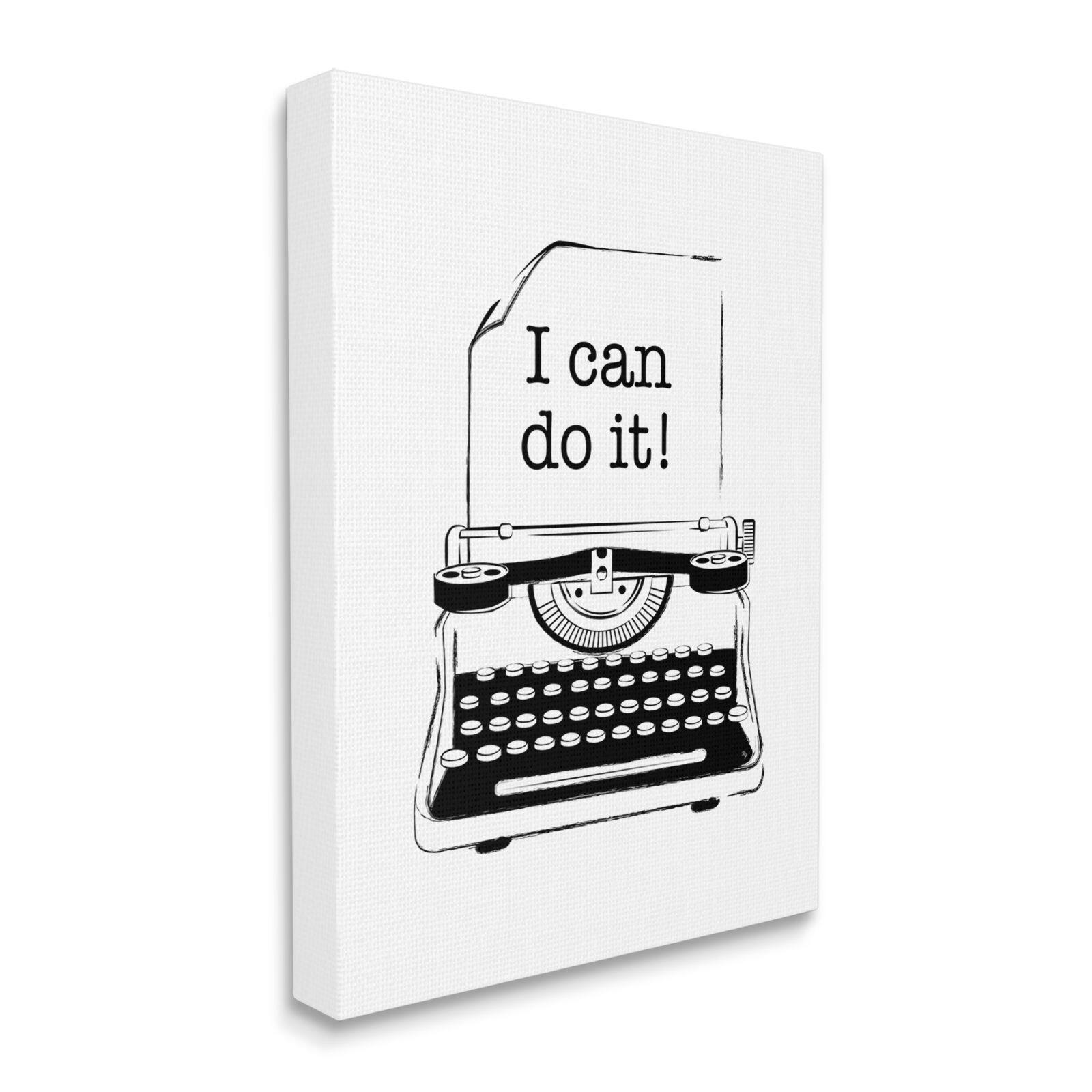 Stupell Industries Inspirational Vintage Typewriter Canvas Wall Accent