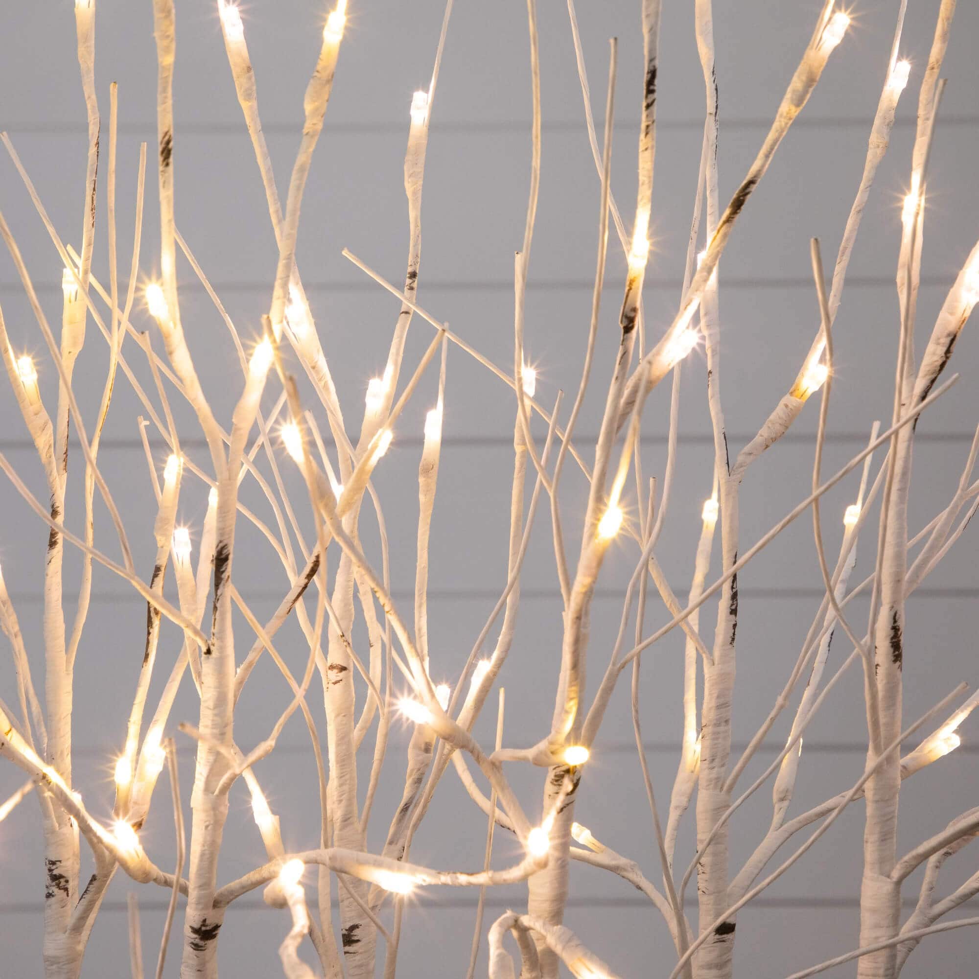 2ft. Pre-Lit Artificial White Birch Centerpiece with 84 LED Lights