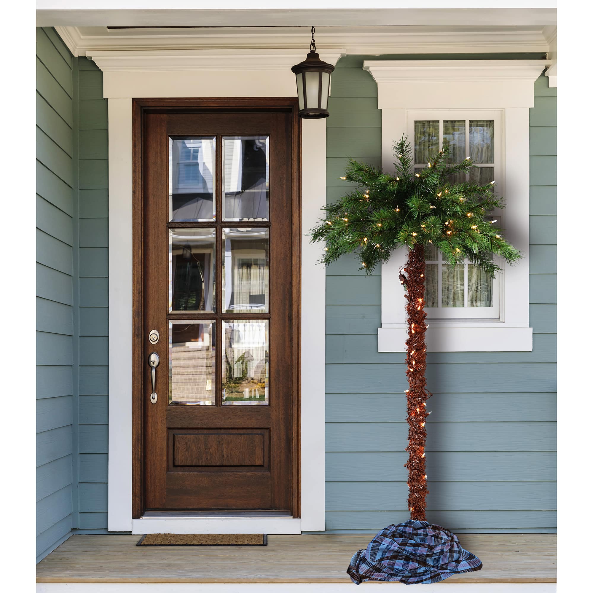 6 Pack: 4ft. Pre-Lit Artificial Palm Tree, Clear Lights