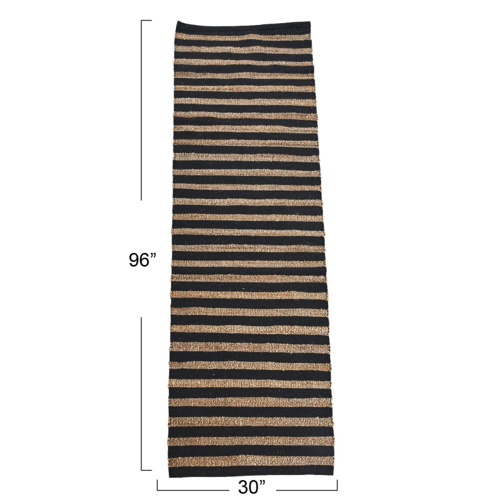 Hello Honey® Black and Natural Jute Cotton Area Rug