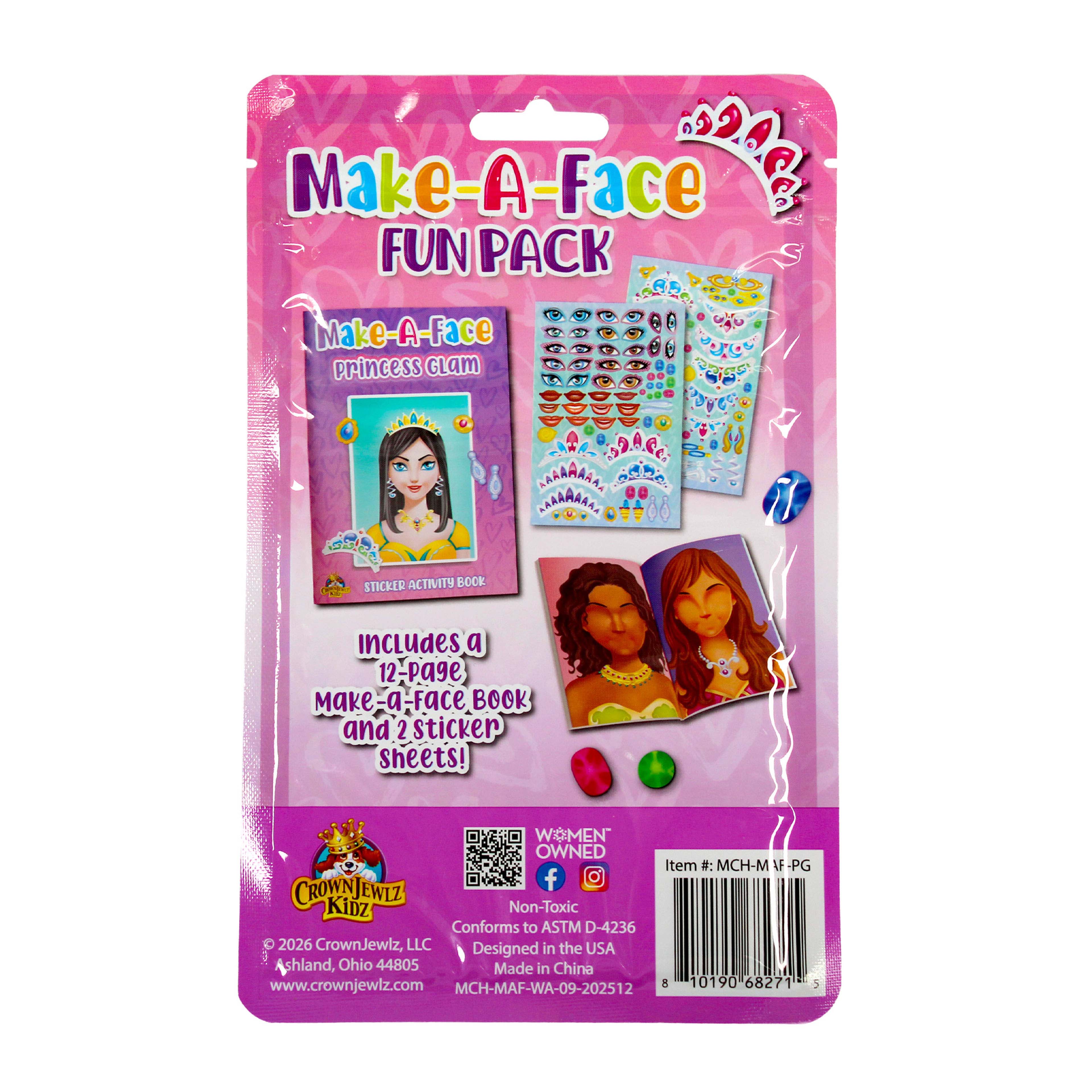 Make-A-Face Princess Glam Sticker Activity Fun Pack