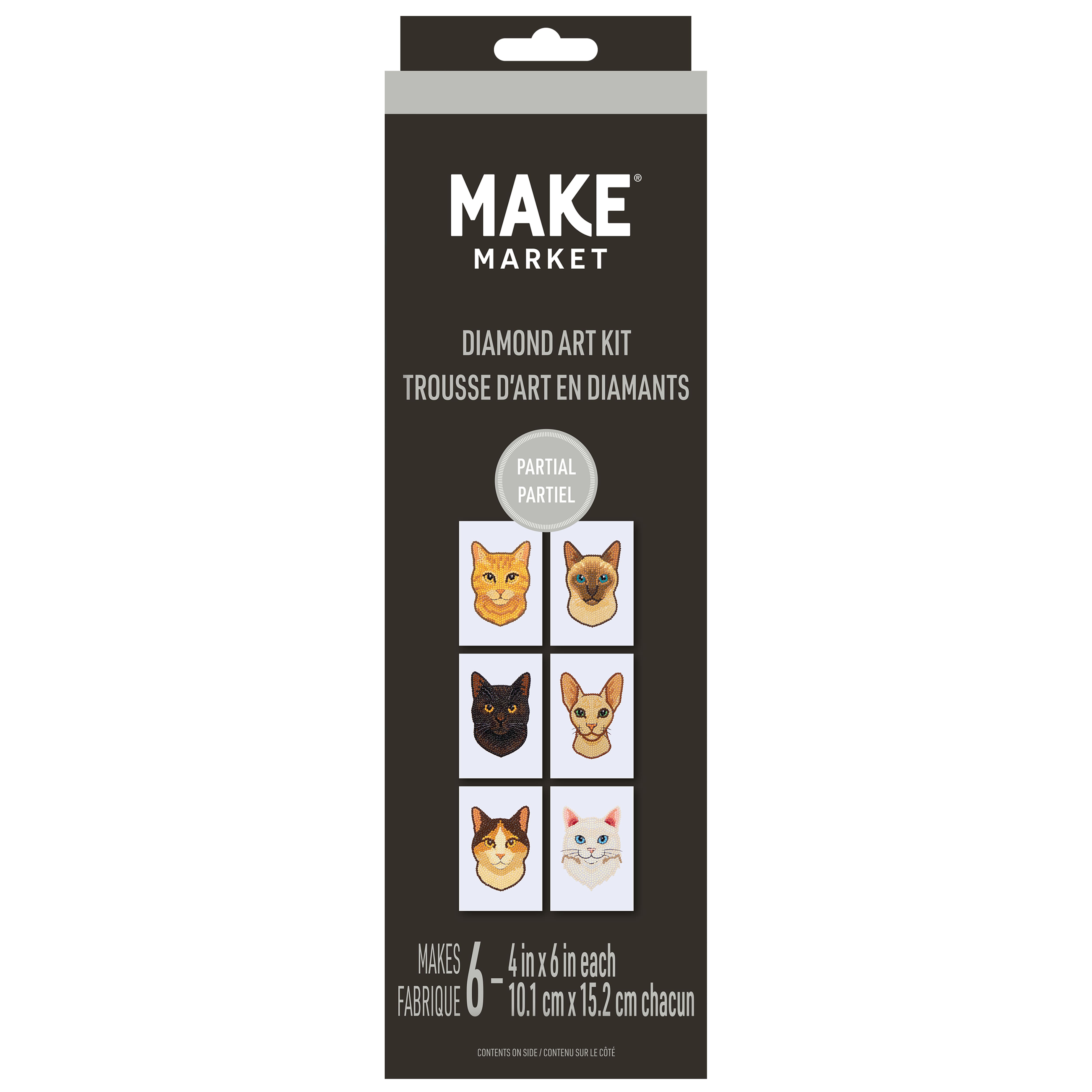 4" x 6" Cat Portraits 6-Piece Diamond Art Kit by Make Market®