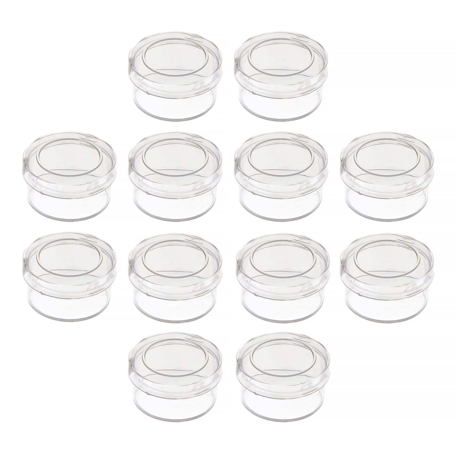 John Bead Mini Clear Plastic Round Containers, 12ct.