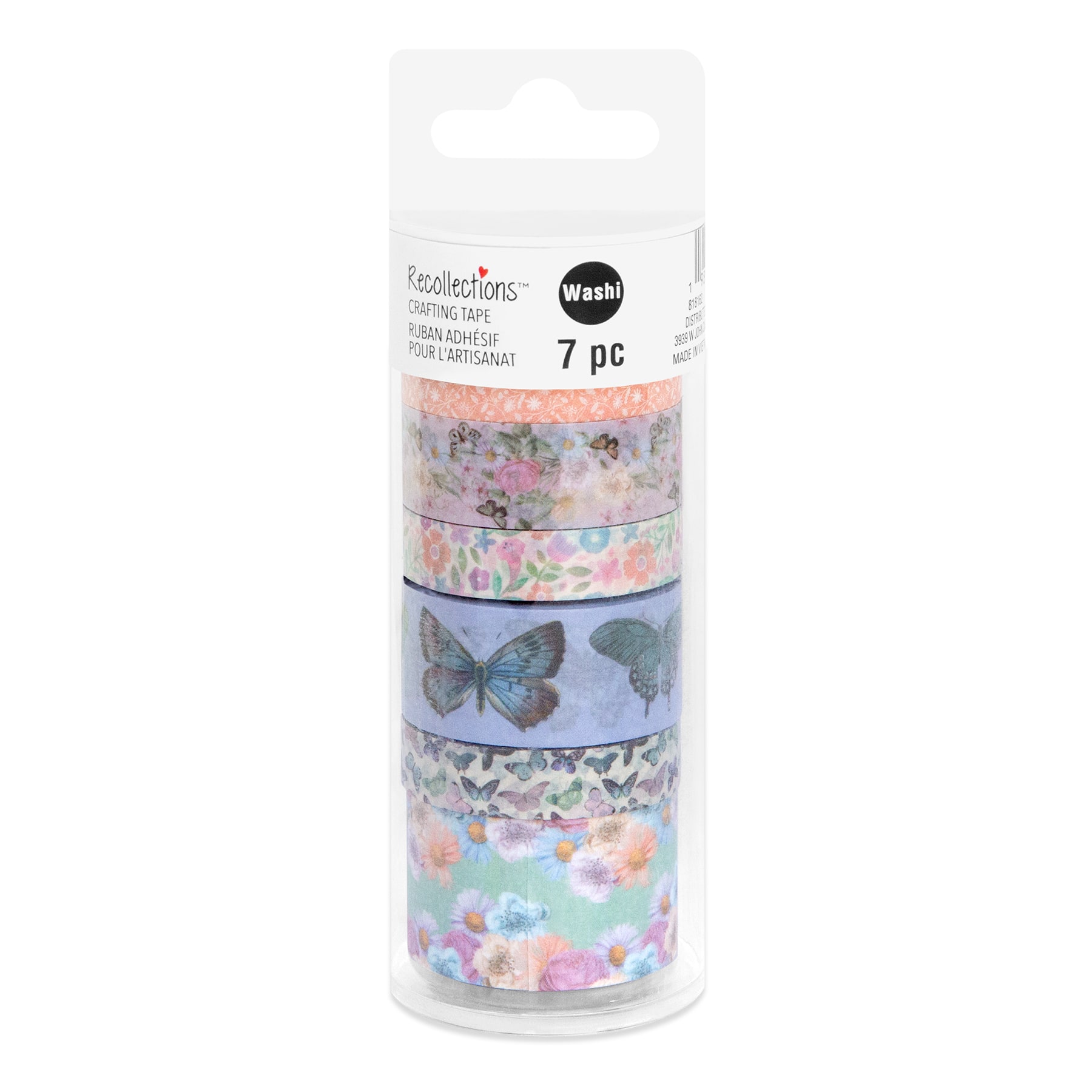 7-Piece Butterfly Washi Tape Tube by Recollections™