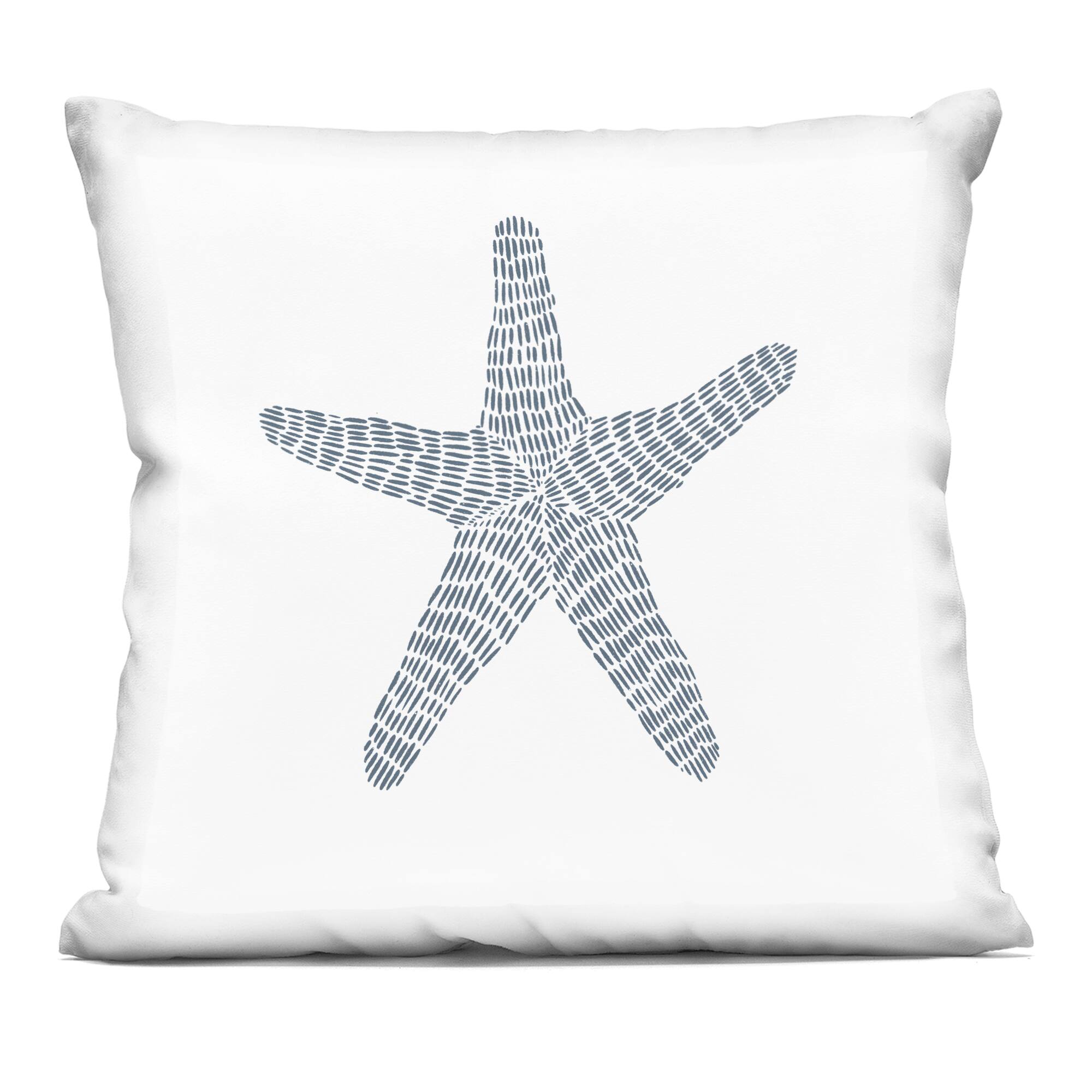 Stupell Industries 18" x 18" White Minimal Starfish Decorative Printed Indoor Pillow