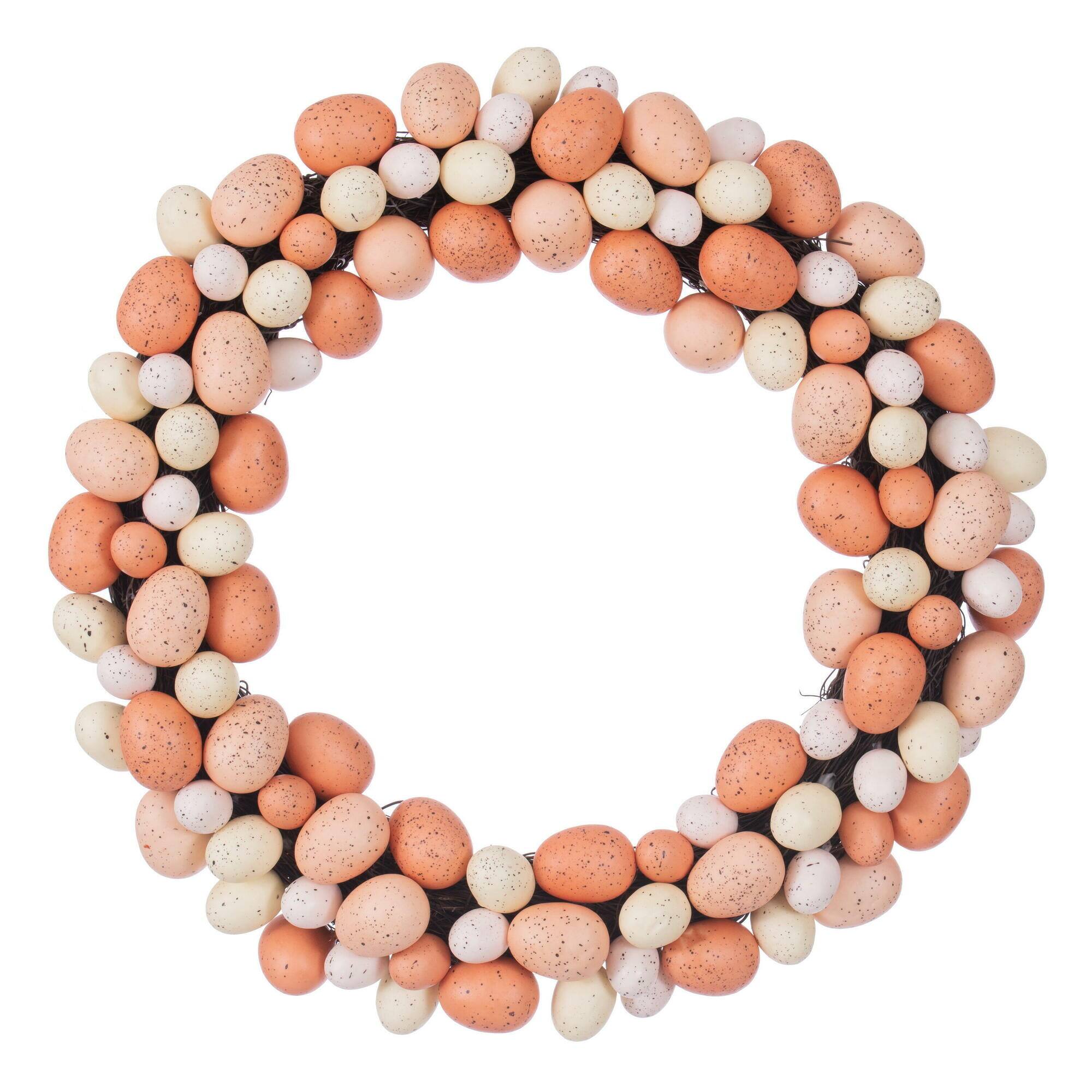 18" Coral & White Artificial Easter Eggs Wreath By Vickerman | Michaels®