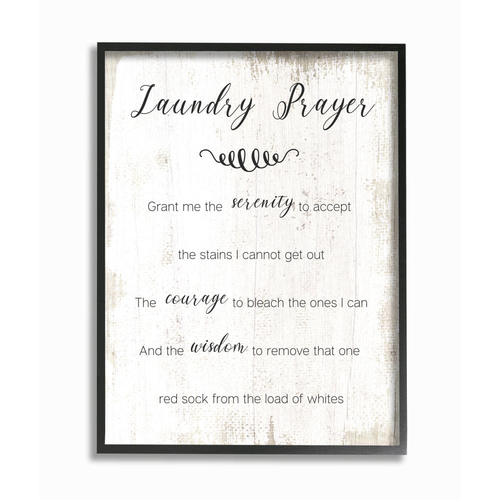 Stupell Industries Family Laundry Room Prayer Faith Inspired Humor Framed Wall Art