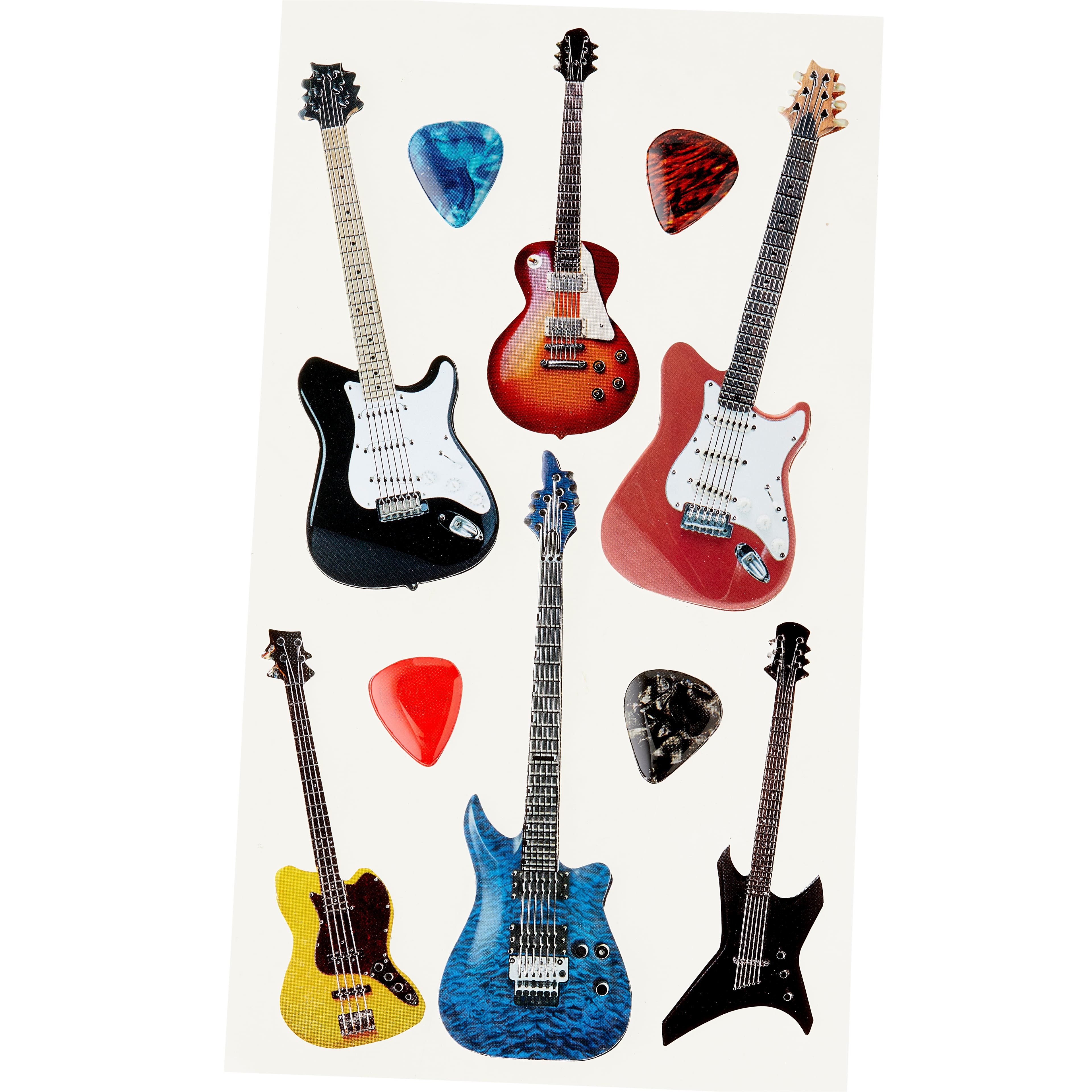 12 Pack: Electric Guitar Stickers by Recollections™