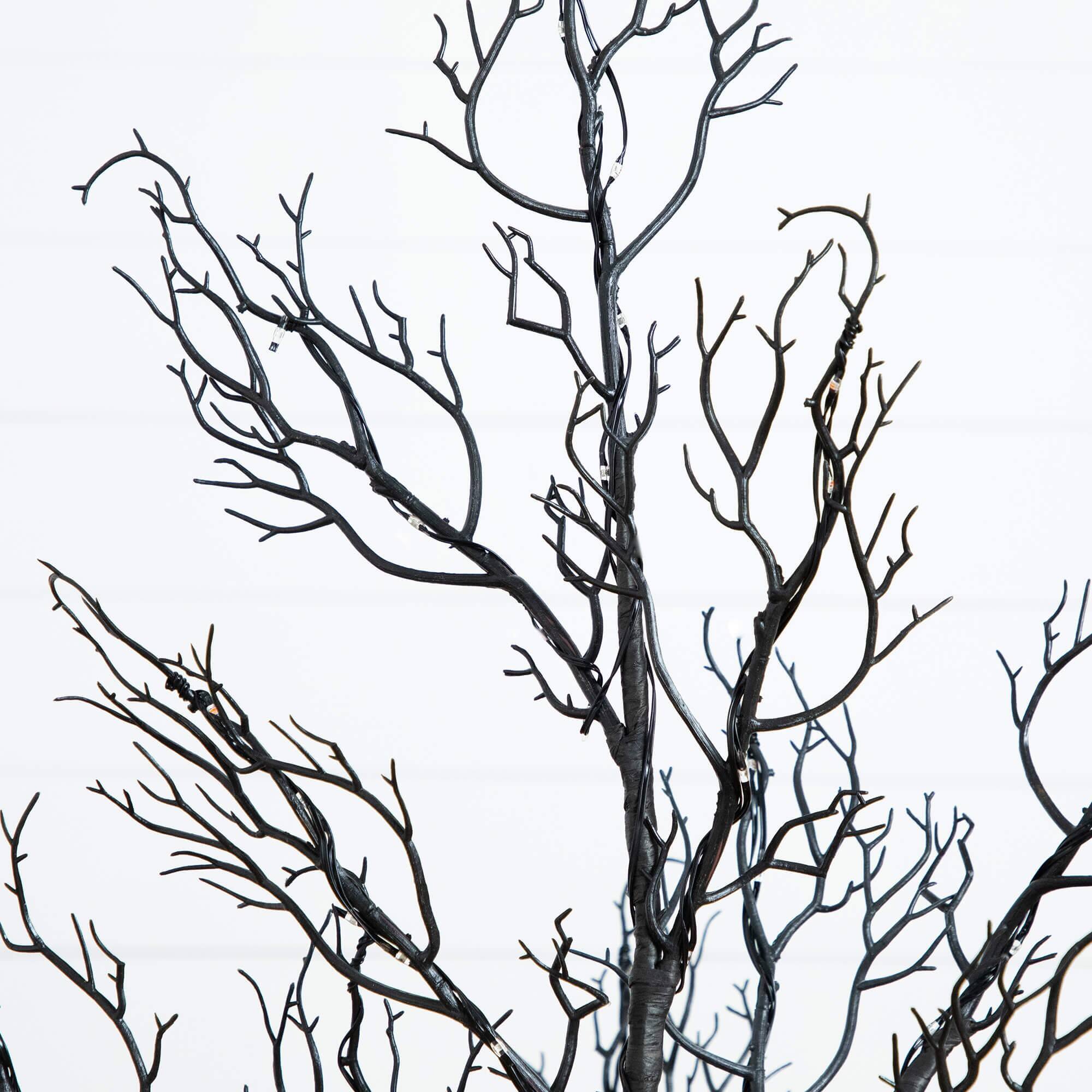 4ft. Pre-Lit Halloween Minimalist Twig Artificial Fall Tree with 160 Orange & Purple LED Lights
