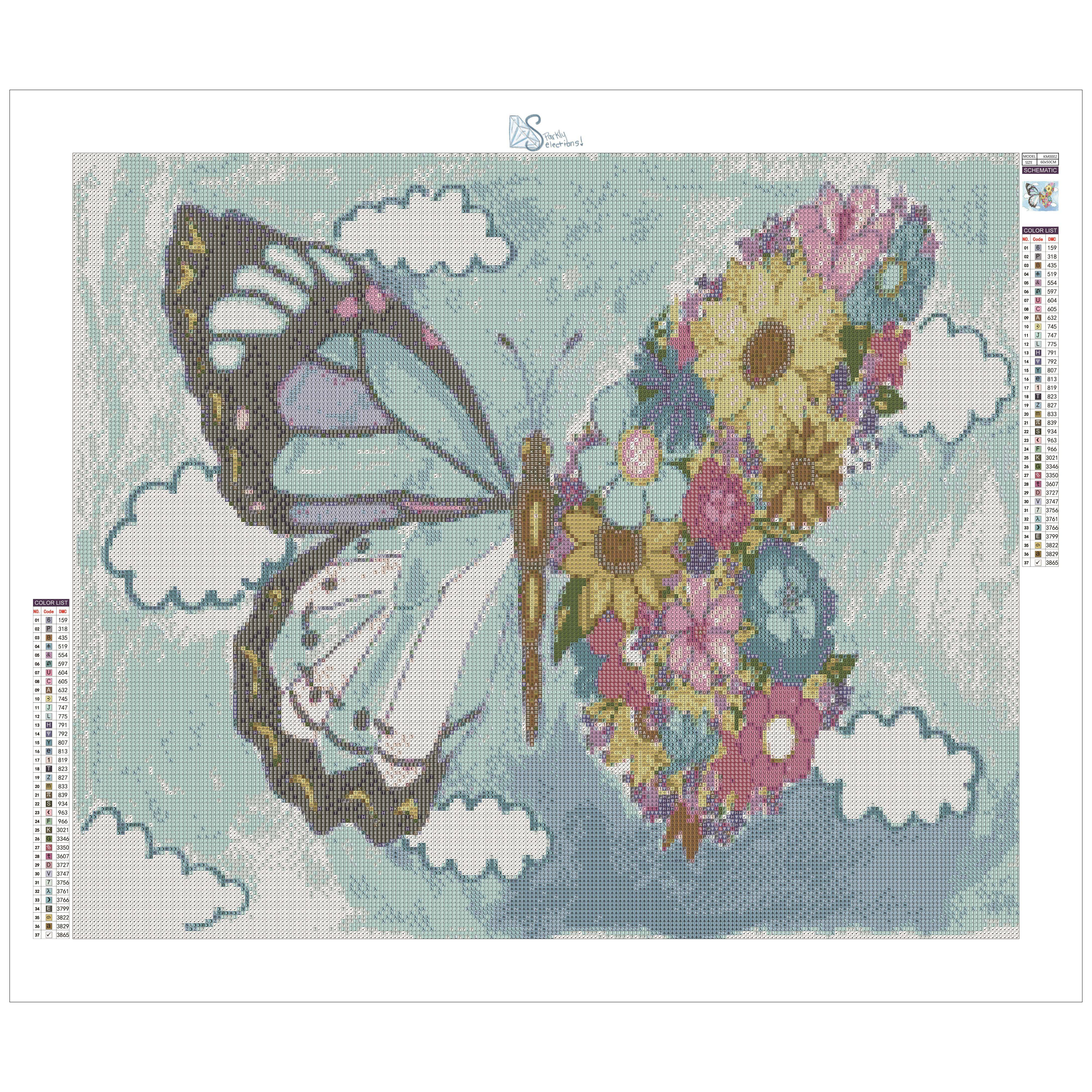 Sparkly Selections Flower Butterfly by Local Utah Artist Kristina M. Diamond Painting Kit