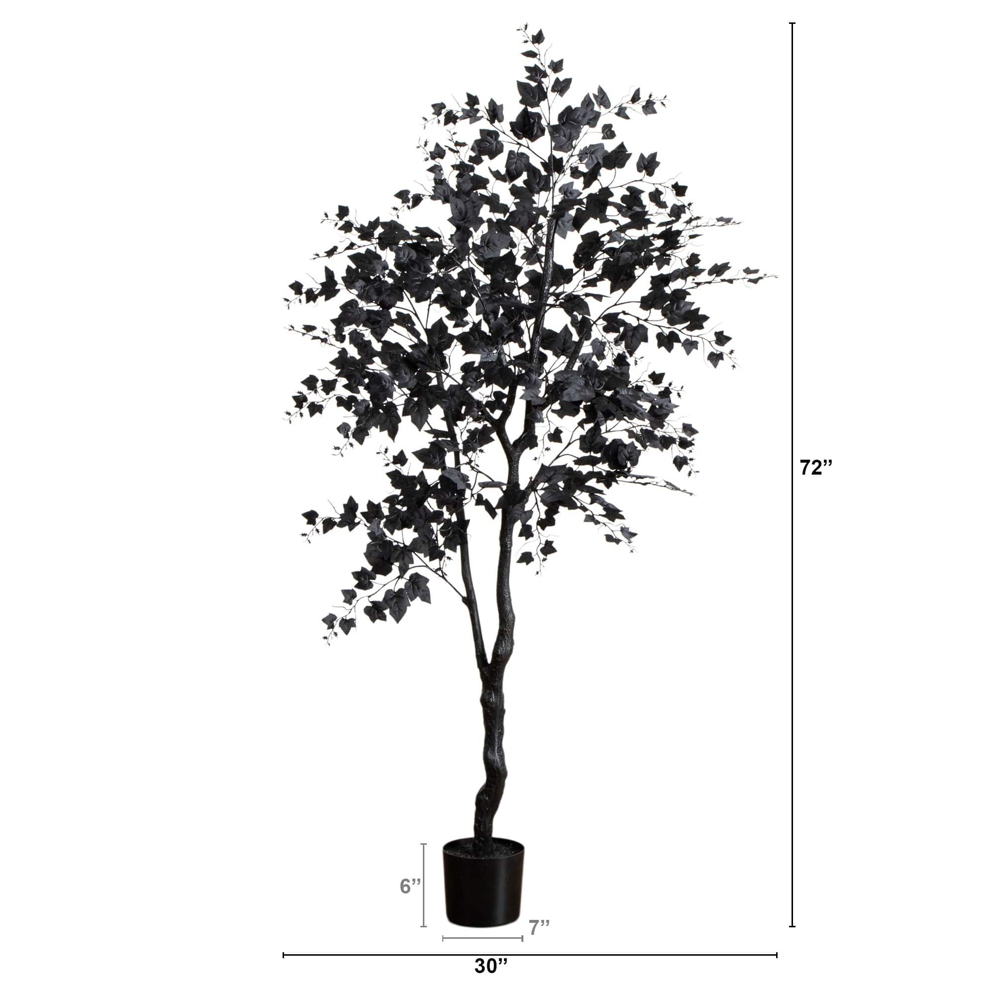 6ft. Artificial Halloween Black Maple Tree