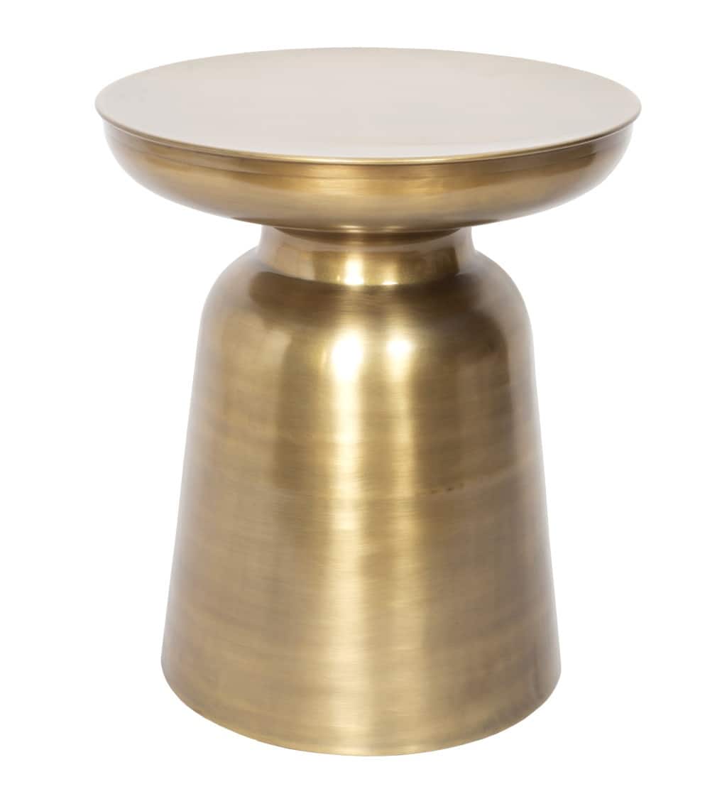 HomeRoots 19" Gold Iron Round End Table