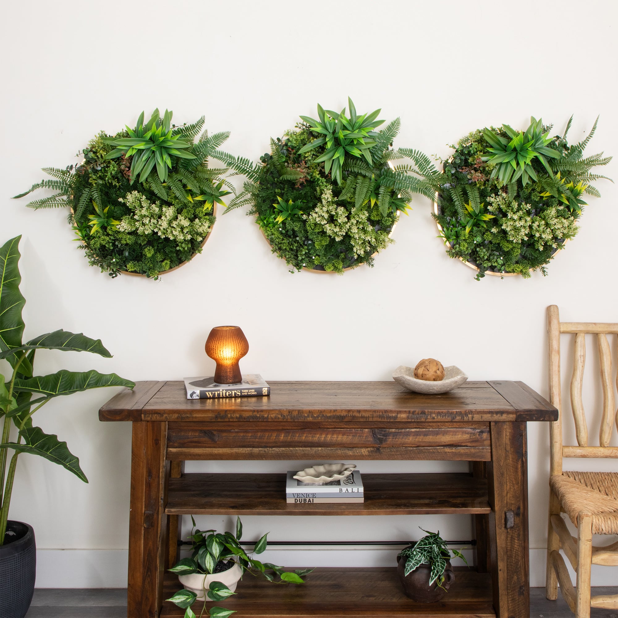 20" Framed Queensland Rainforest Artificial Living Wall Art Panel