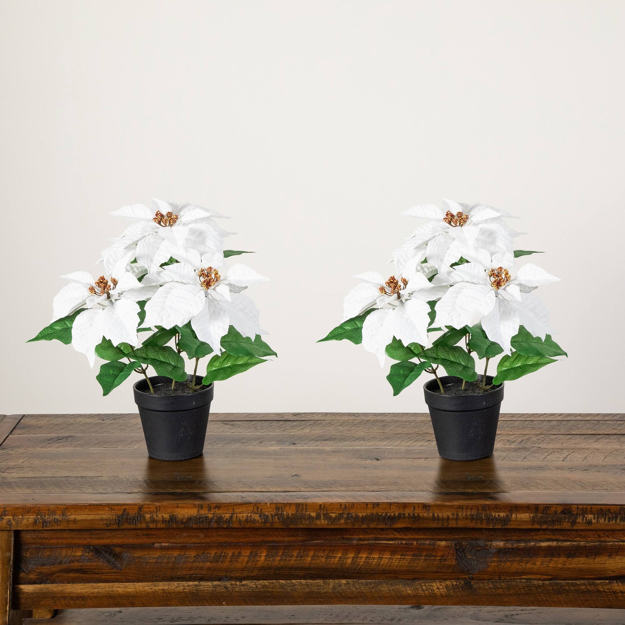 Nearly Natural 15" Artificial Poinsettia Plants