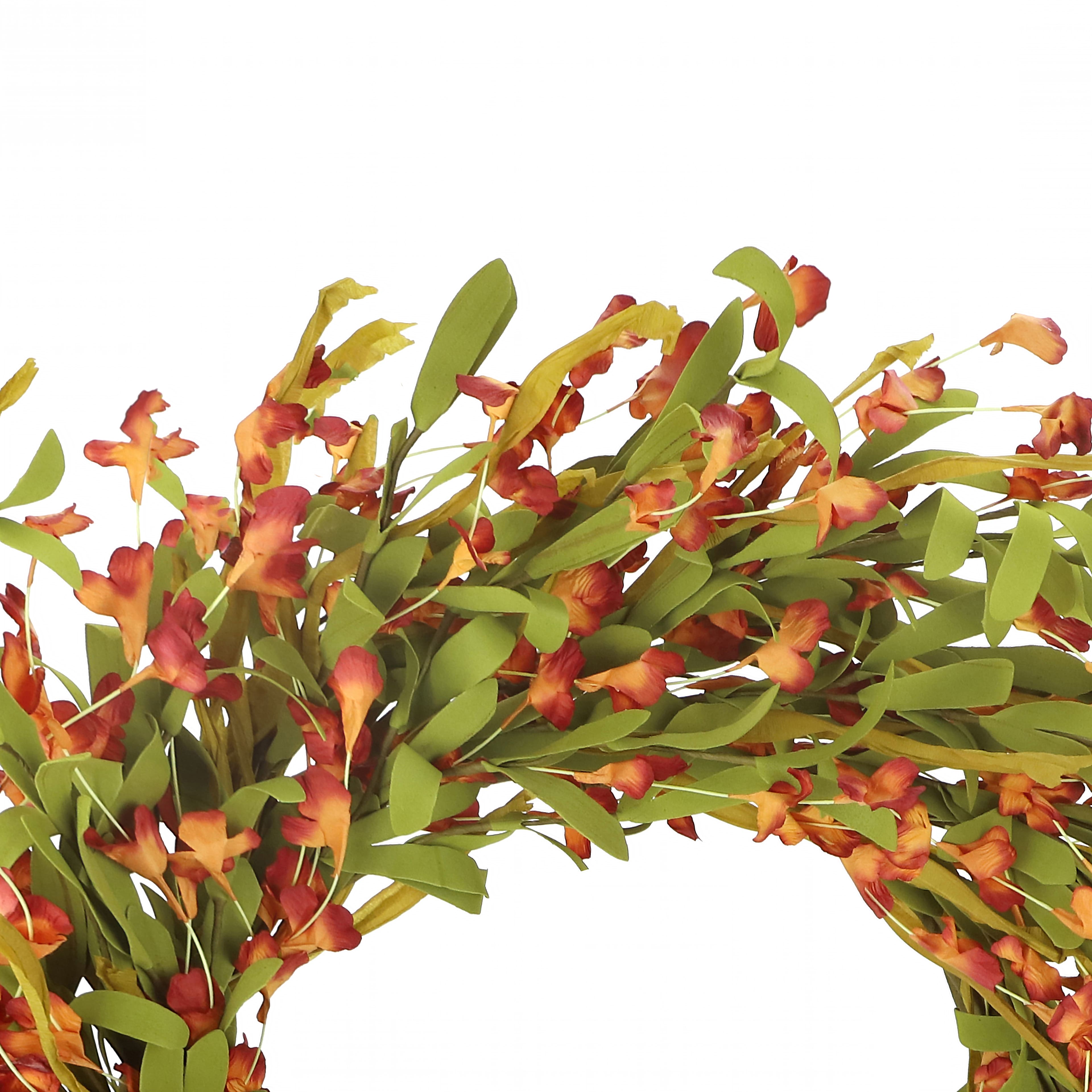 22" Orange Wildflower Wreath by Ashland®
