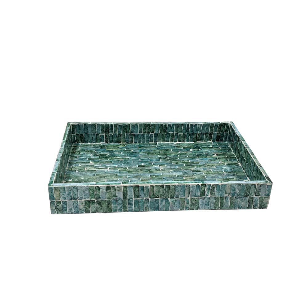 Turquoise Capiz Decorative Tray by Ashland®