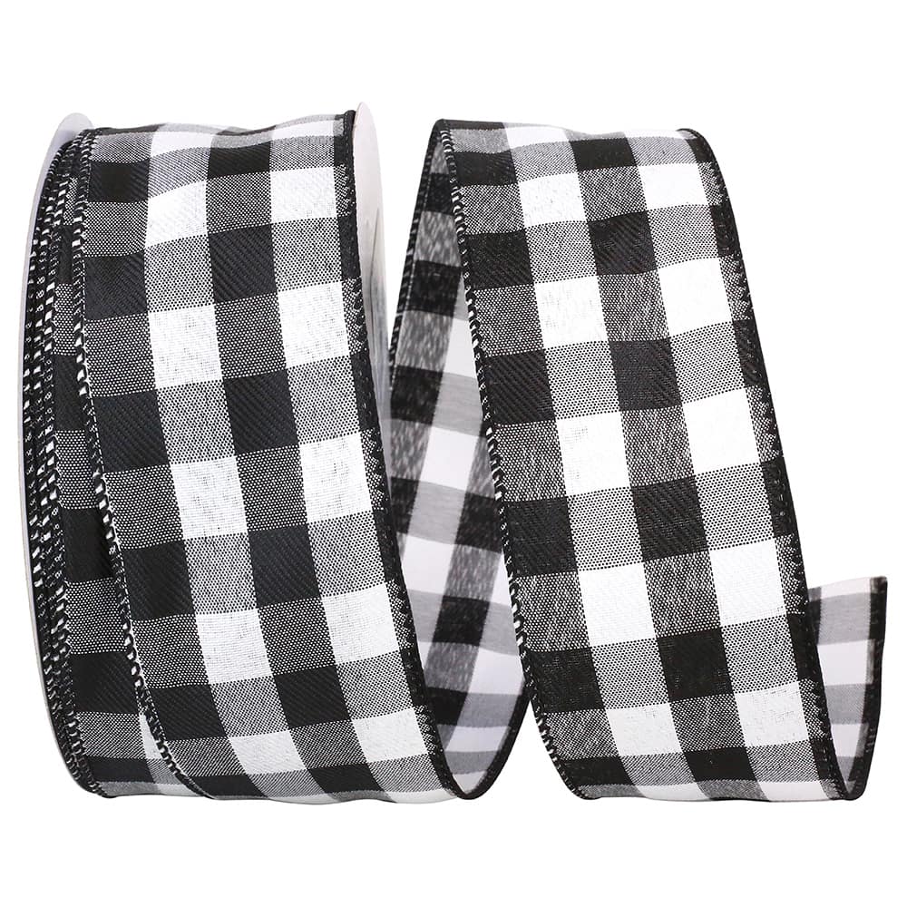 JAM Paper 2.5" x 50yd. Twill Wired Celine Plaid Ribbon