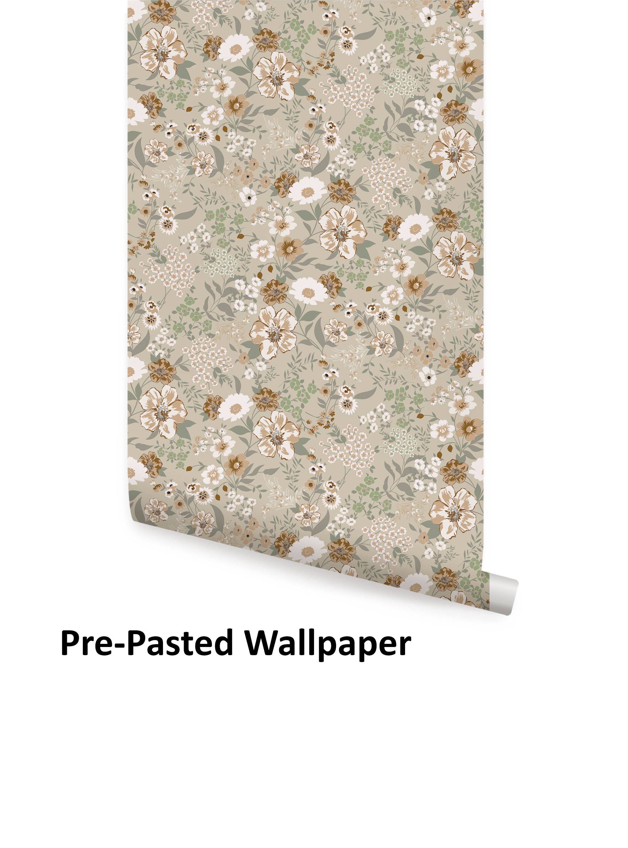 Simple Shapes Light Wildwood Meadow Floral Pre-Pasted Wallpaper Rolls, 2ct.