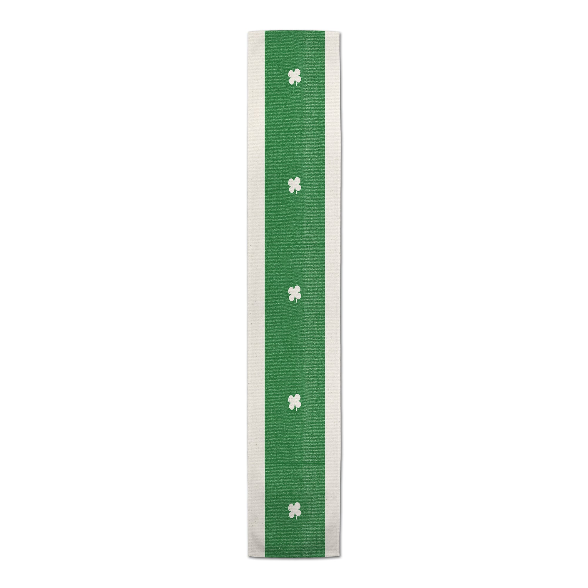 Clover Green Stripes Long 16" x 90" Cotton Twill Runner