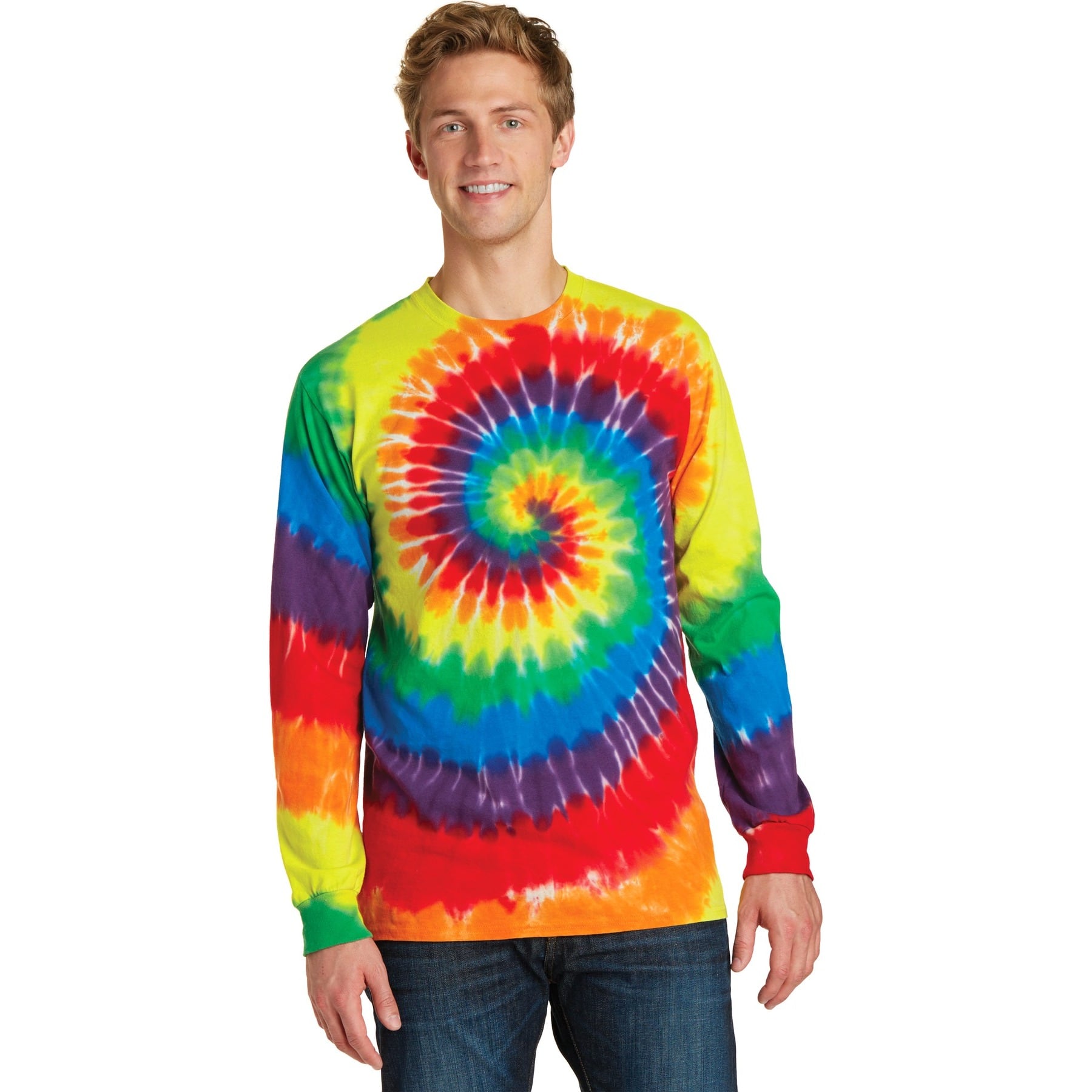Port & Company® Long Sleeve Tie-Dye Adult T-Shirt