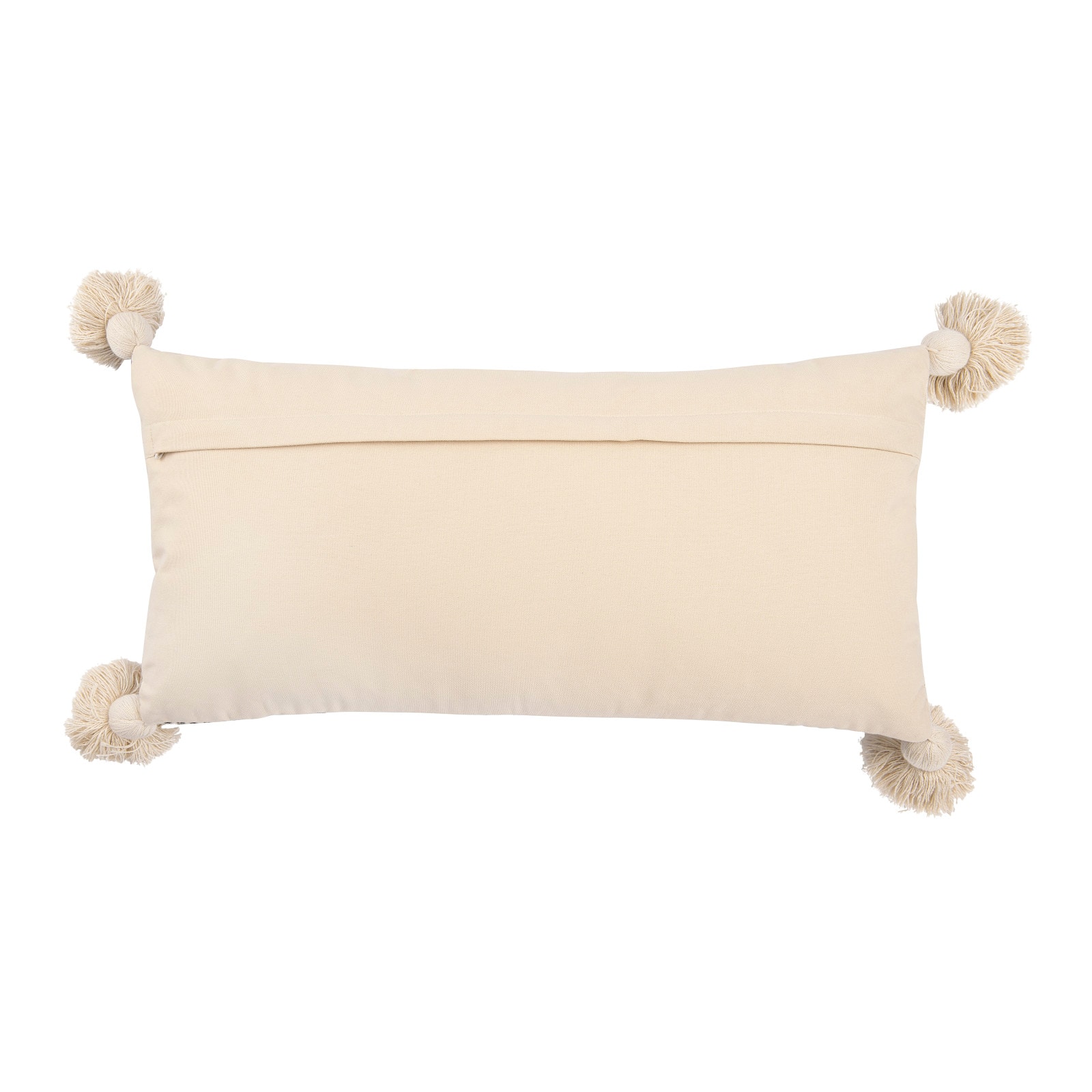 Hello Honey® Cream & Gray Striped Pillow with Tassels