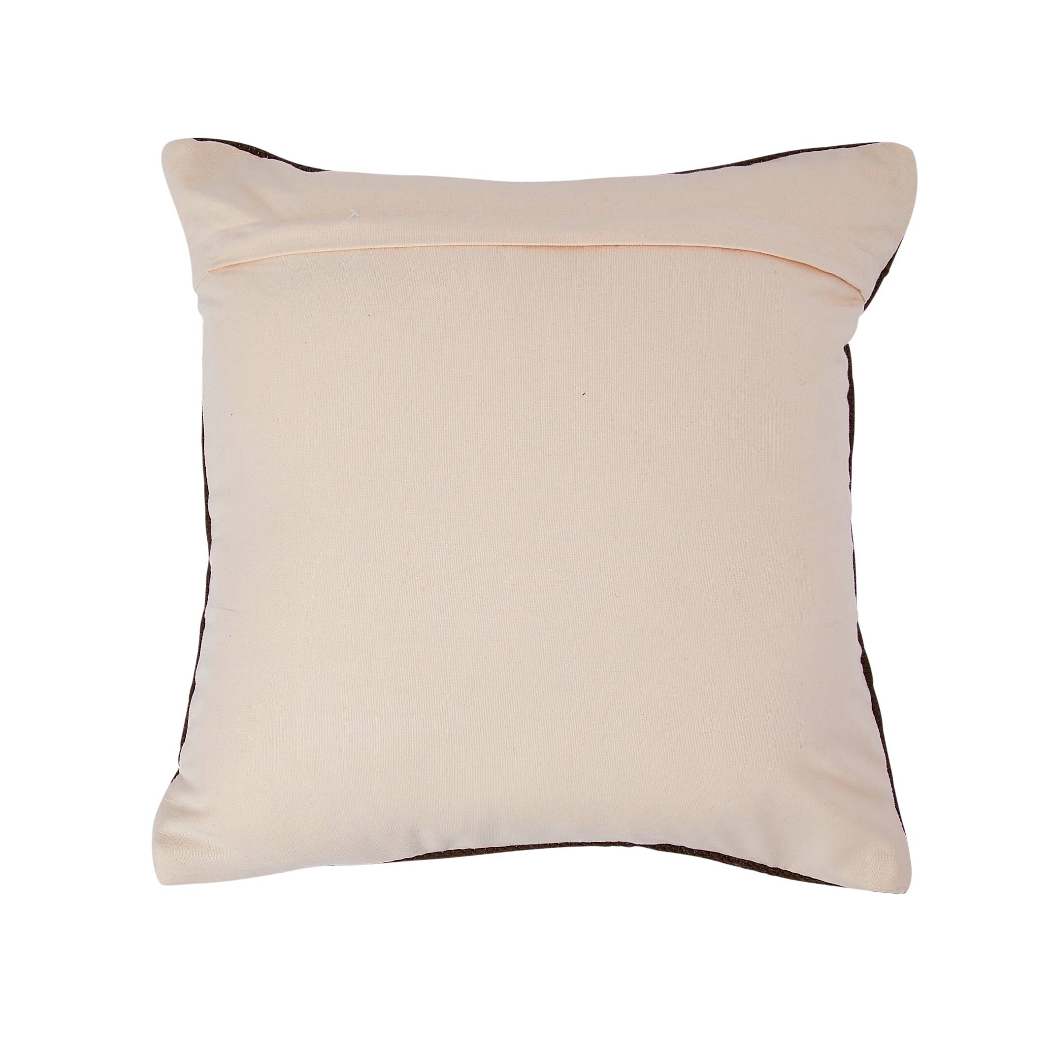 Hello Honey® Brown & Natural Swiss Cross Cotton Wool Throw Pillow