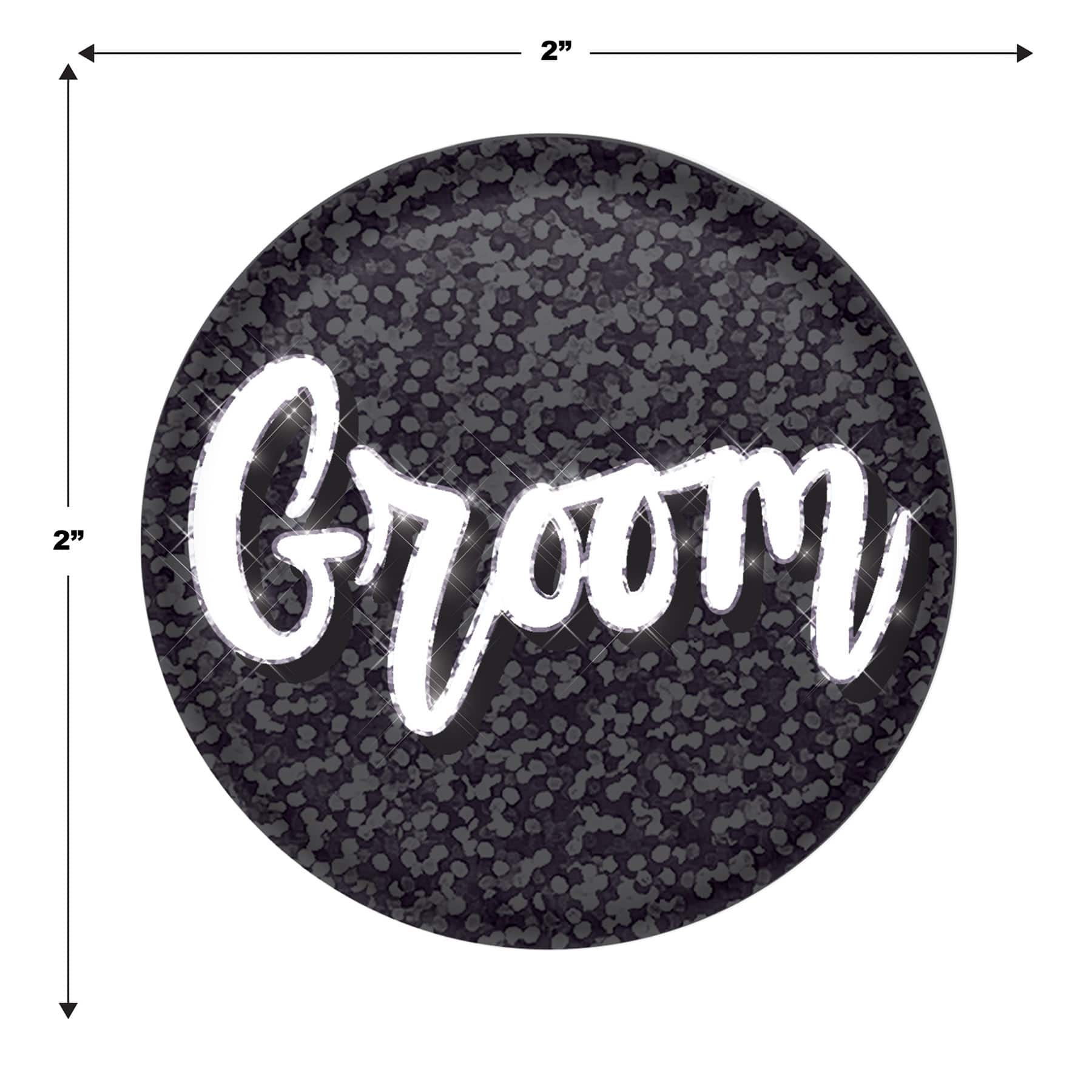 Beistle 2" Black Sparkle Groom Buttons, 6ct.