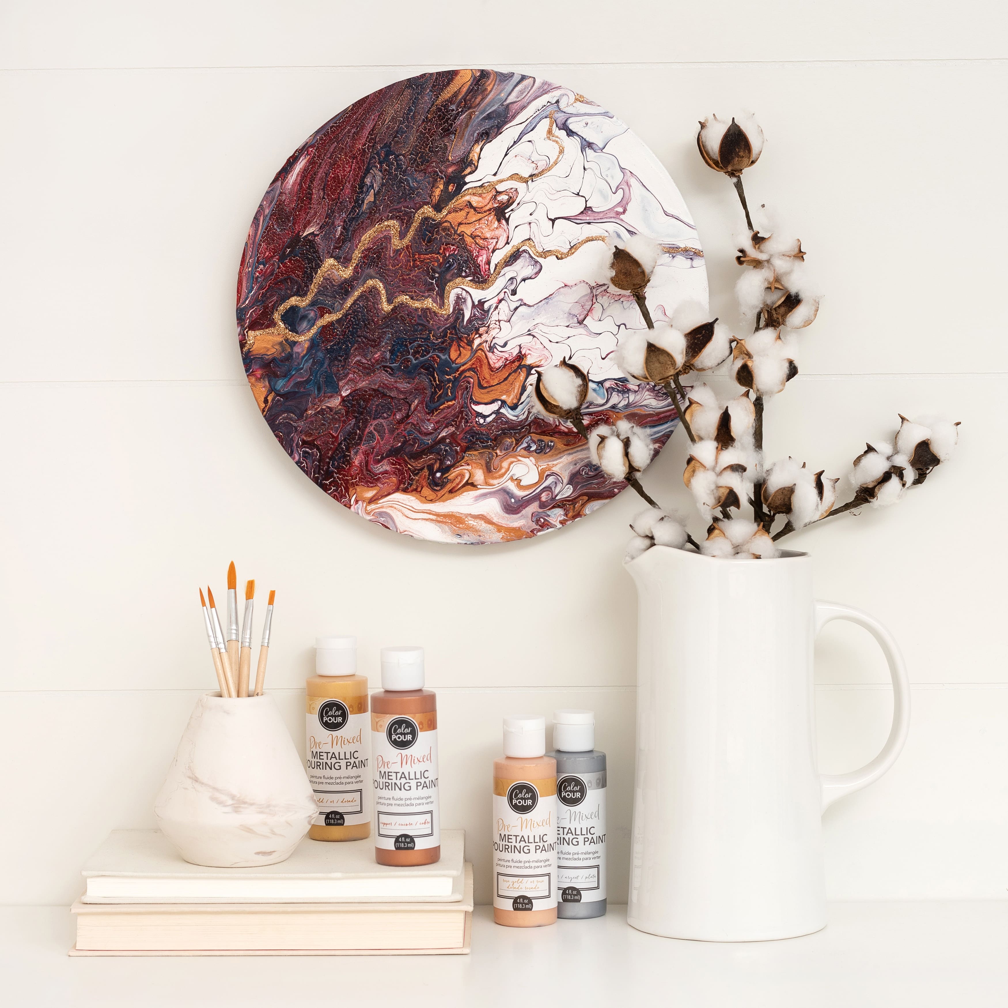 Color Pour Pre-Mixed Metallic Pouring Paint Kit