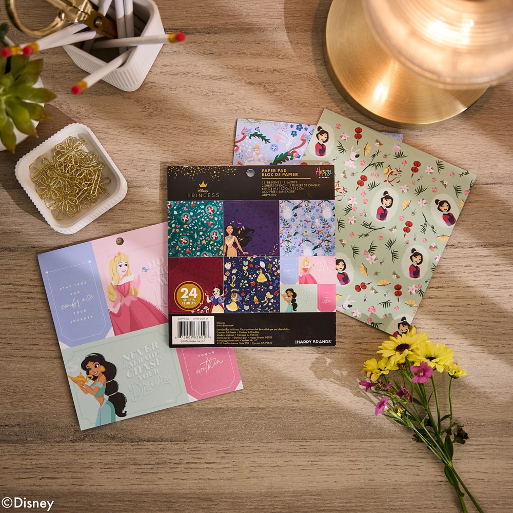 The Happy Planner® Disney© Princesses 6" x 6" Scrapbooking Paper Pad, 24 Sheets