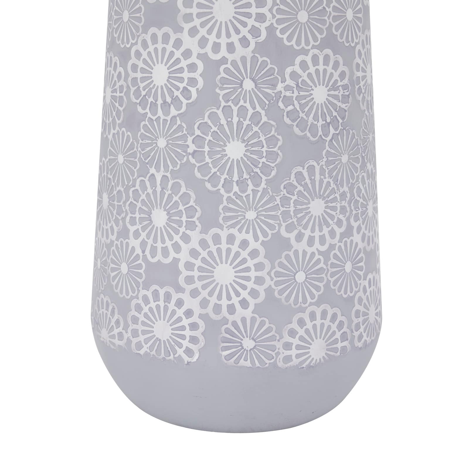 Grey Iron French Country Vase, 22" x 10" x 10"