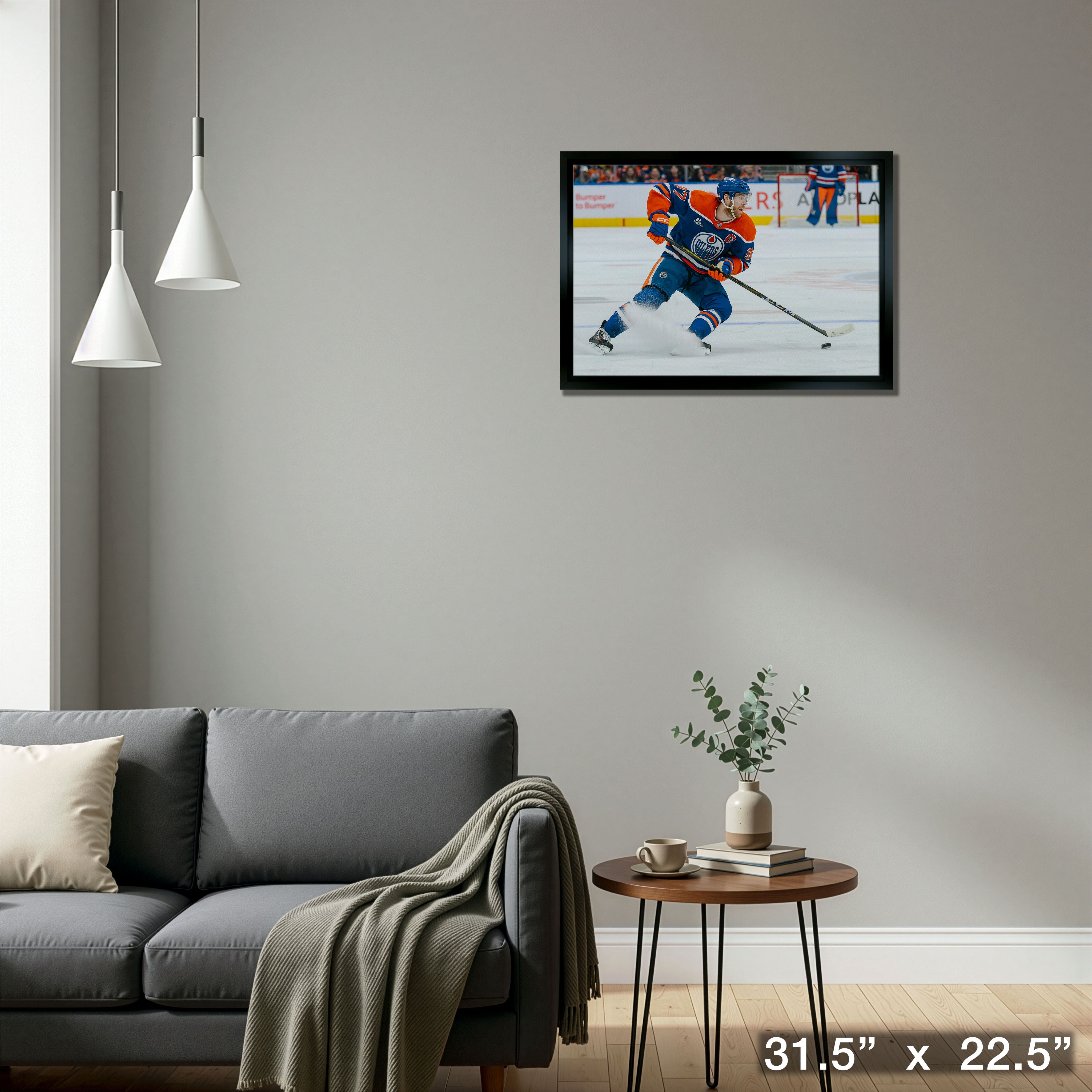 Connor McDavid 20" x 29" Framed Canvas Oilers 2025 Playoffs 31.5" x 22.5"