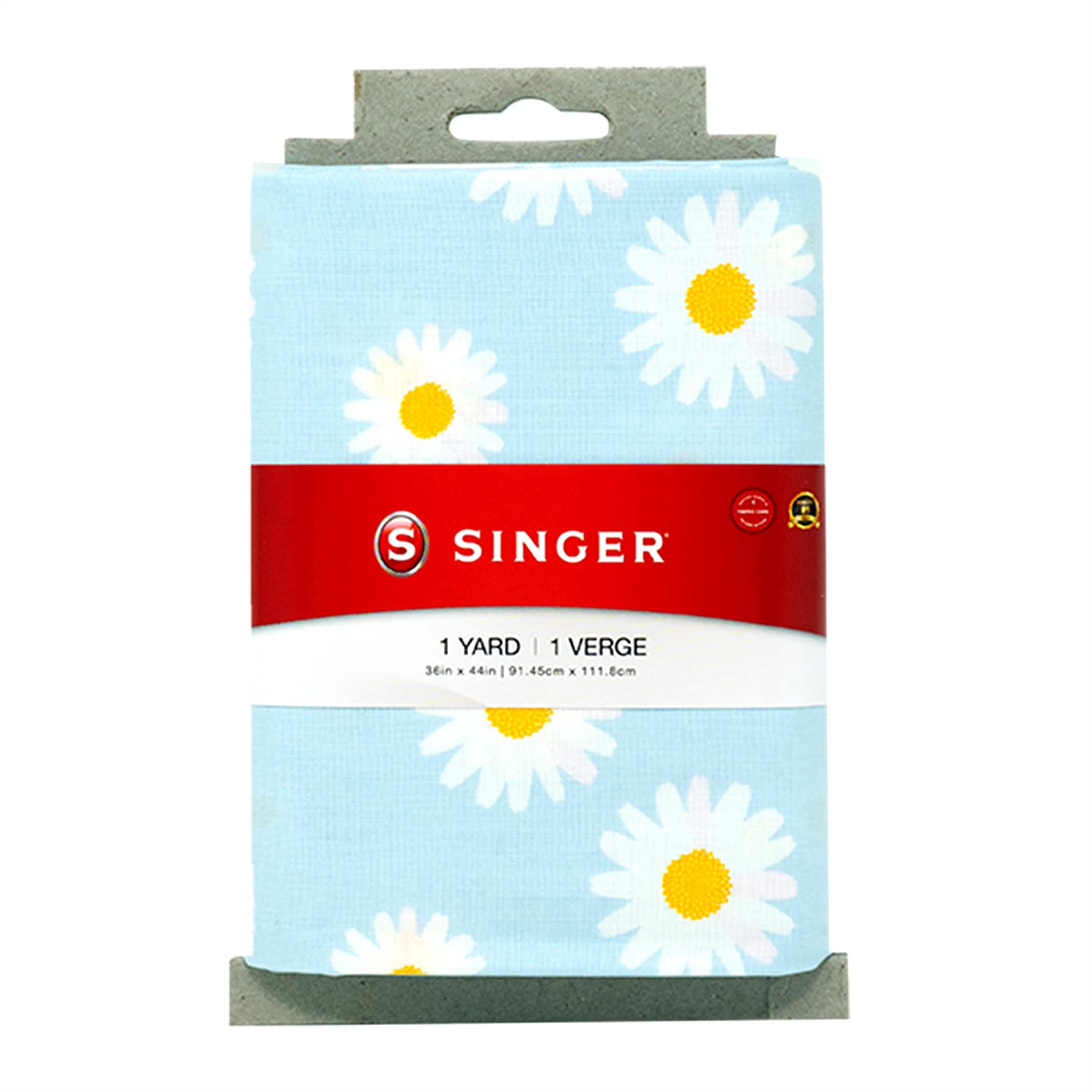 SINGER Daisy Floral Print on Blue Cotton Fabric