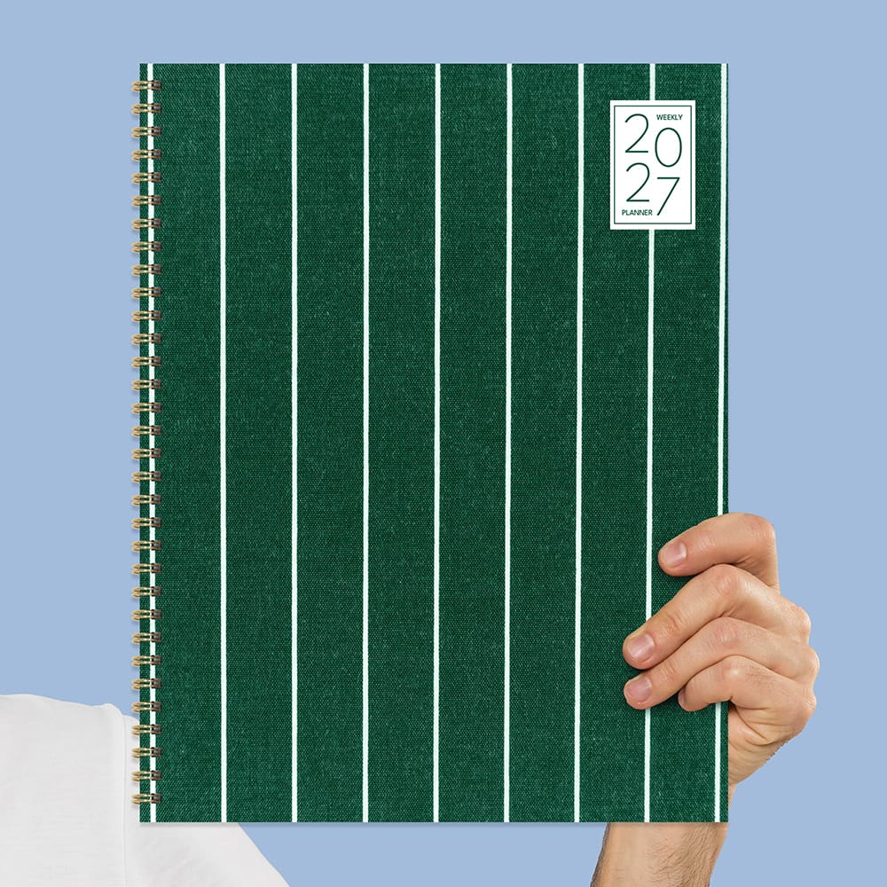 2027 On the Green Stripe Large Weekly Monthly Planner