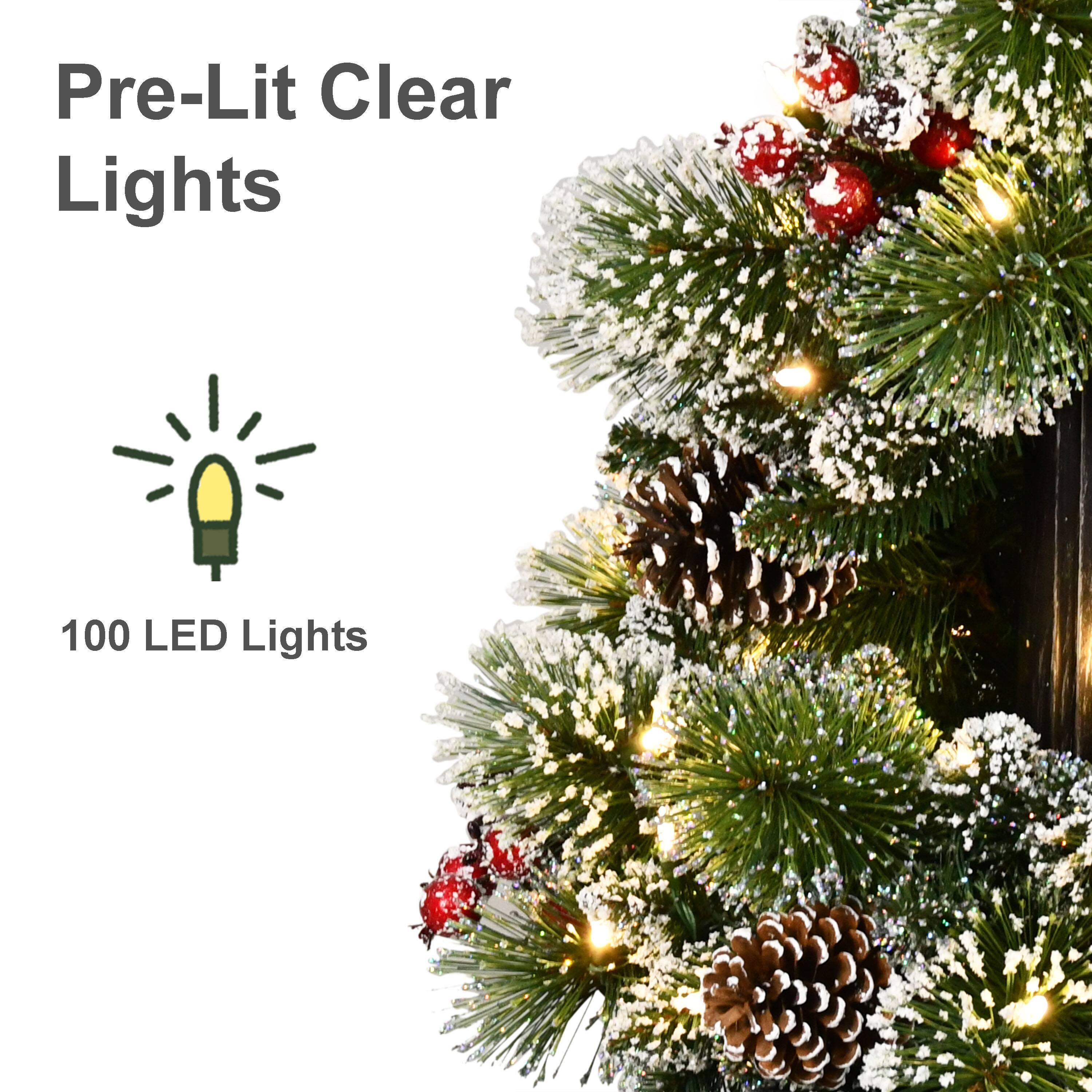 Puleo International 7ft. Pre-Lit Lamp Post with Warm White Twinkling LED Lights Christmas Holiday Décor
