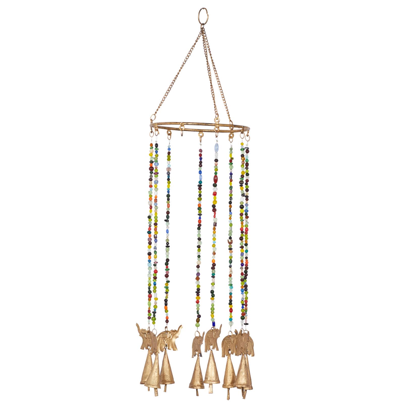 Gold Elephants Metal Eclectic Windchime
