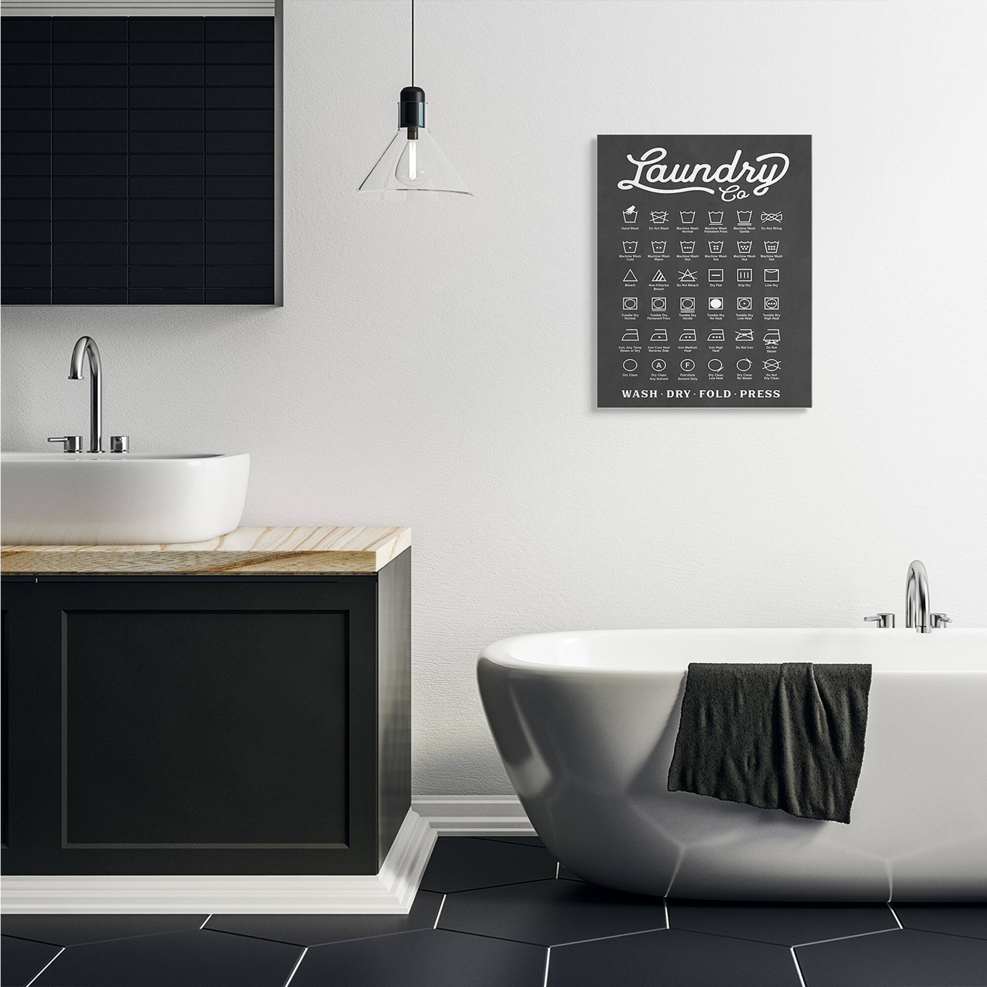 Stupell Industries Laundry Business Symbols Chart Simple Shapes Canvas Wall Art